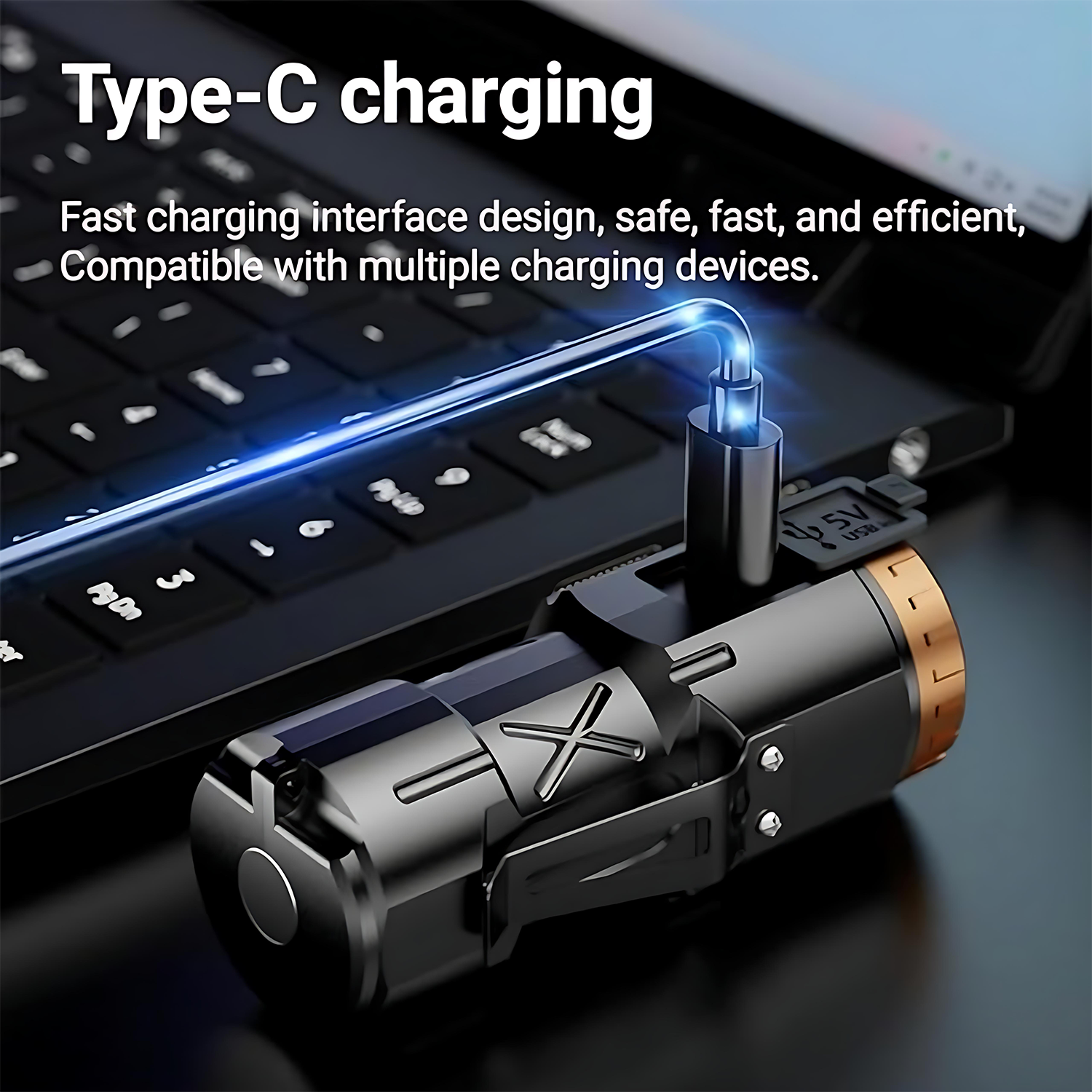 Outdoor Rechargeable Flashlight – Long-Range & Waterproof 1