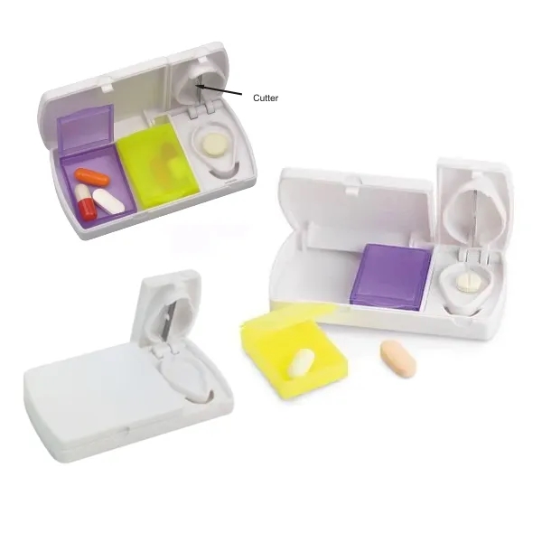 2 Compartment Pillbox with Pill Cutter 7