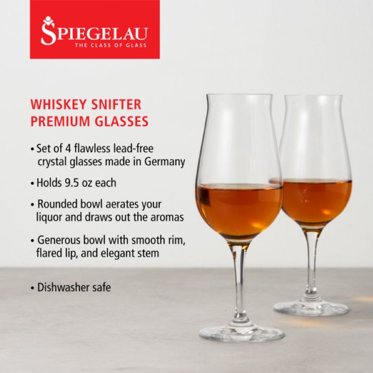 Spiegelau 9.5 oz Whiskey Snifter Premium, set of 4 7
