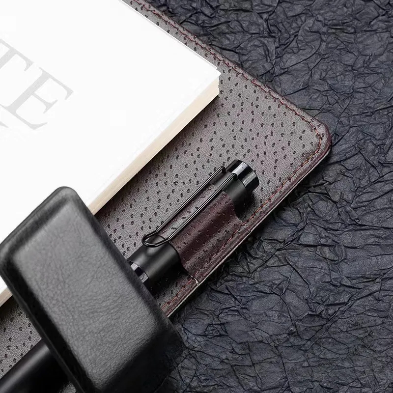A5 Leather Padfolio Notebook with Magnetic Clip 2