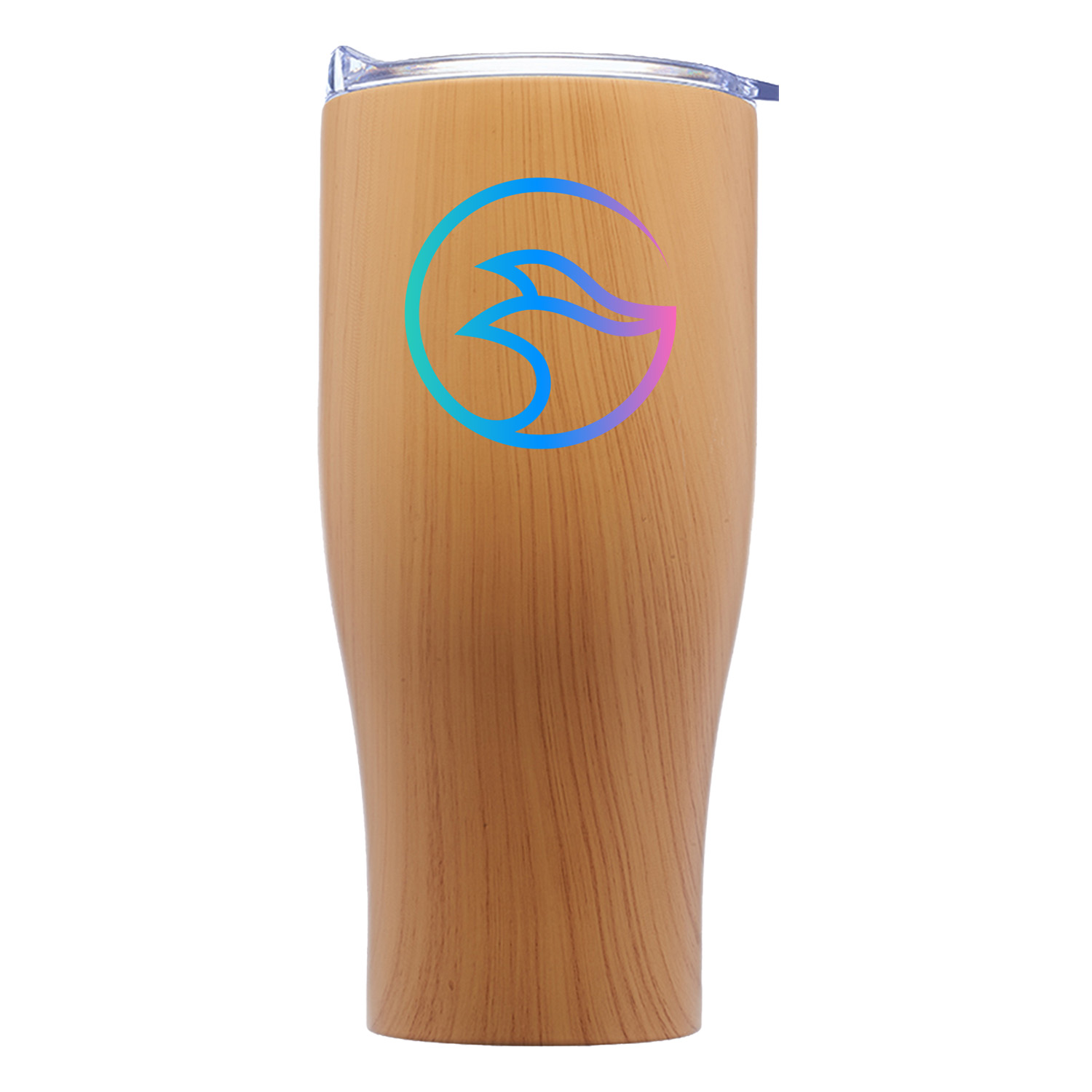 27 Oz Striped Steel Tumbler w/ Clear Push Lid & EVA Pad 2