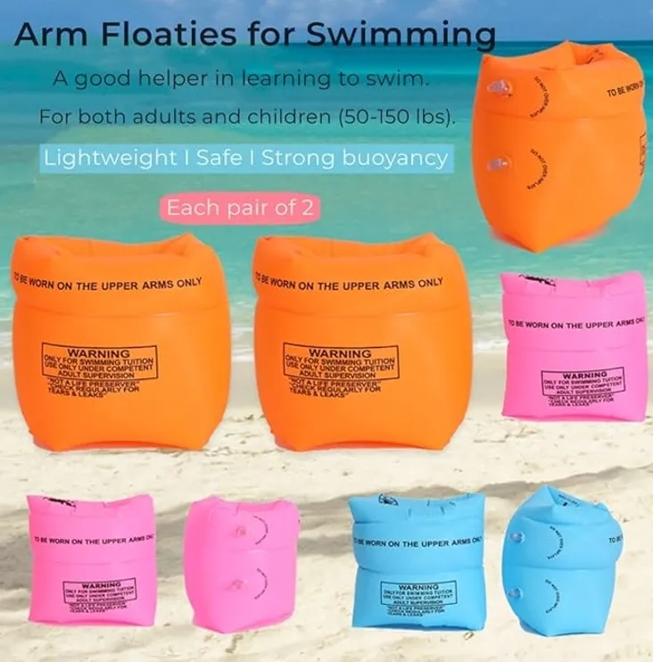 Custom Inflatable Arm Floaties for Kids Adults Bulk Order PVC Swim Rings Wholesale 2