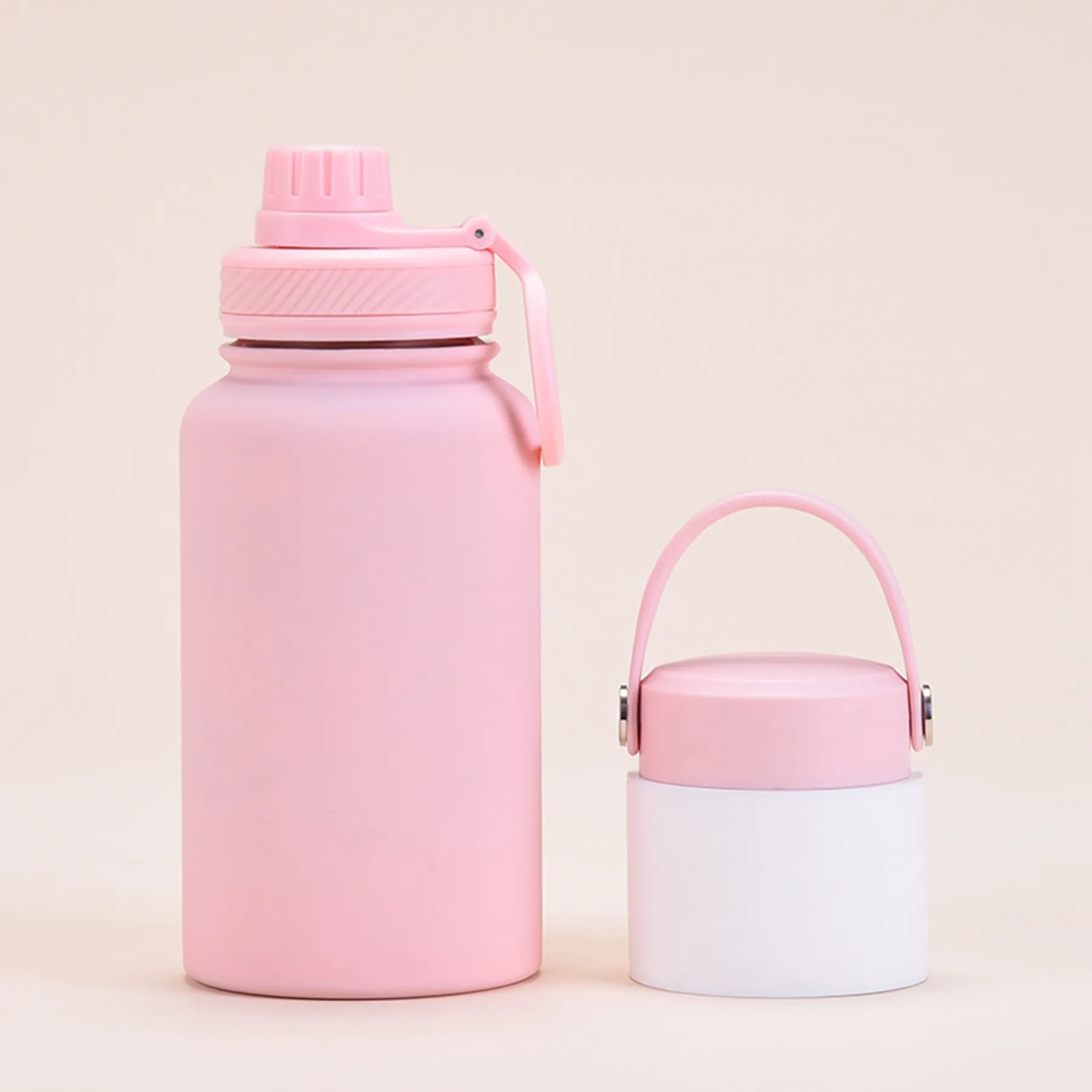 Double Lid 22 oz Large Capacity Stainless Steel Vacuum Cup 4