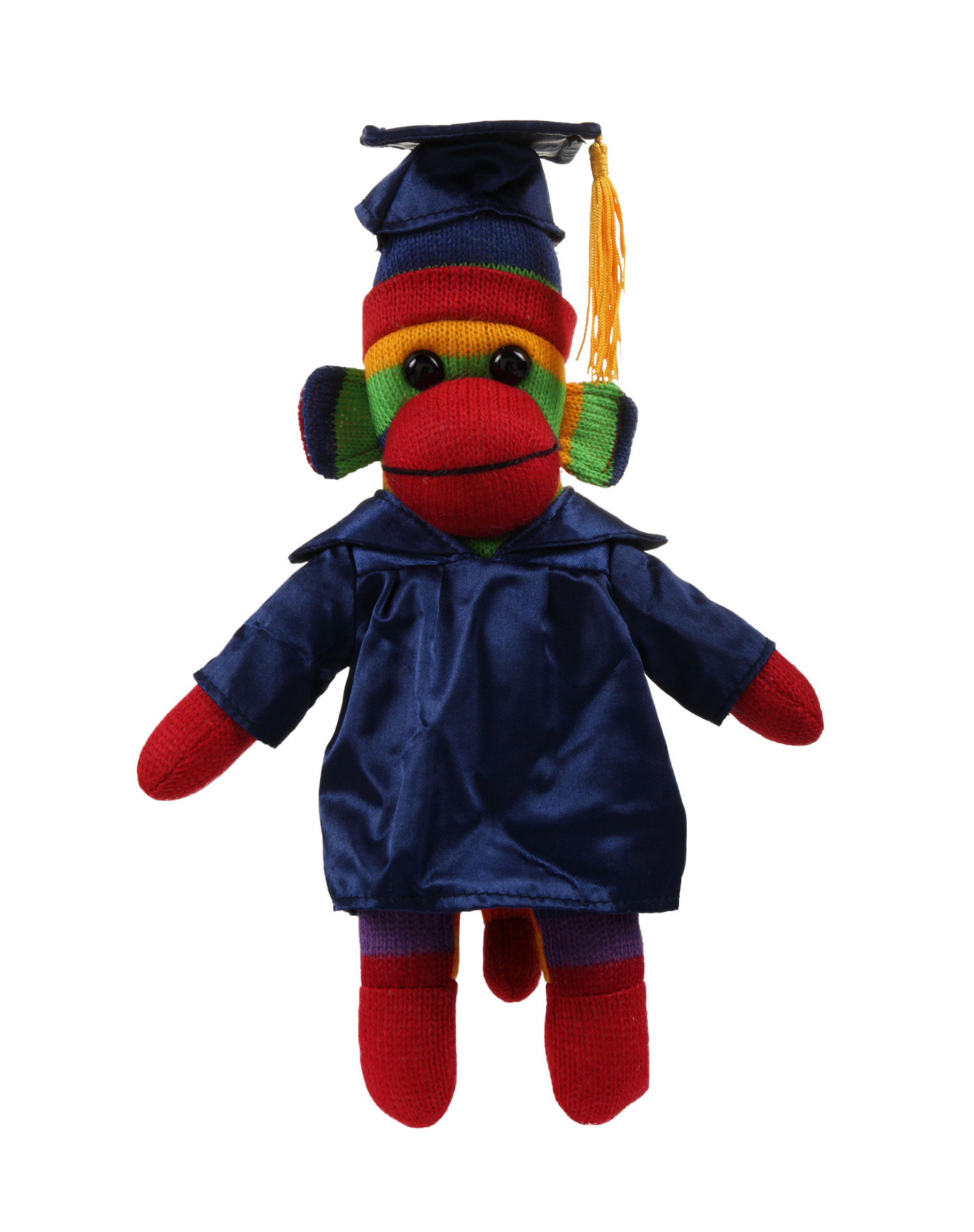 Rainbow Sock Monkey (Plush) in Graduation Cap & Gown 5