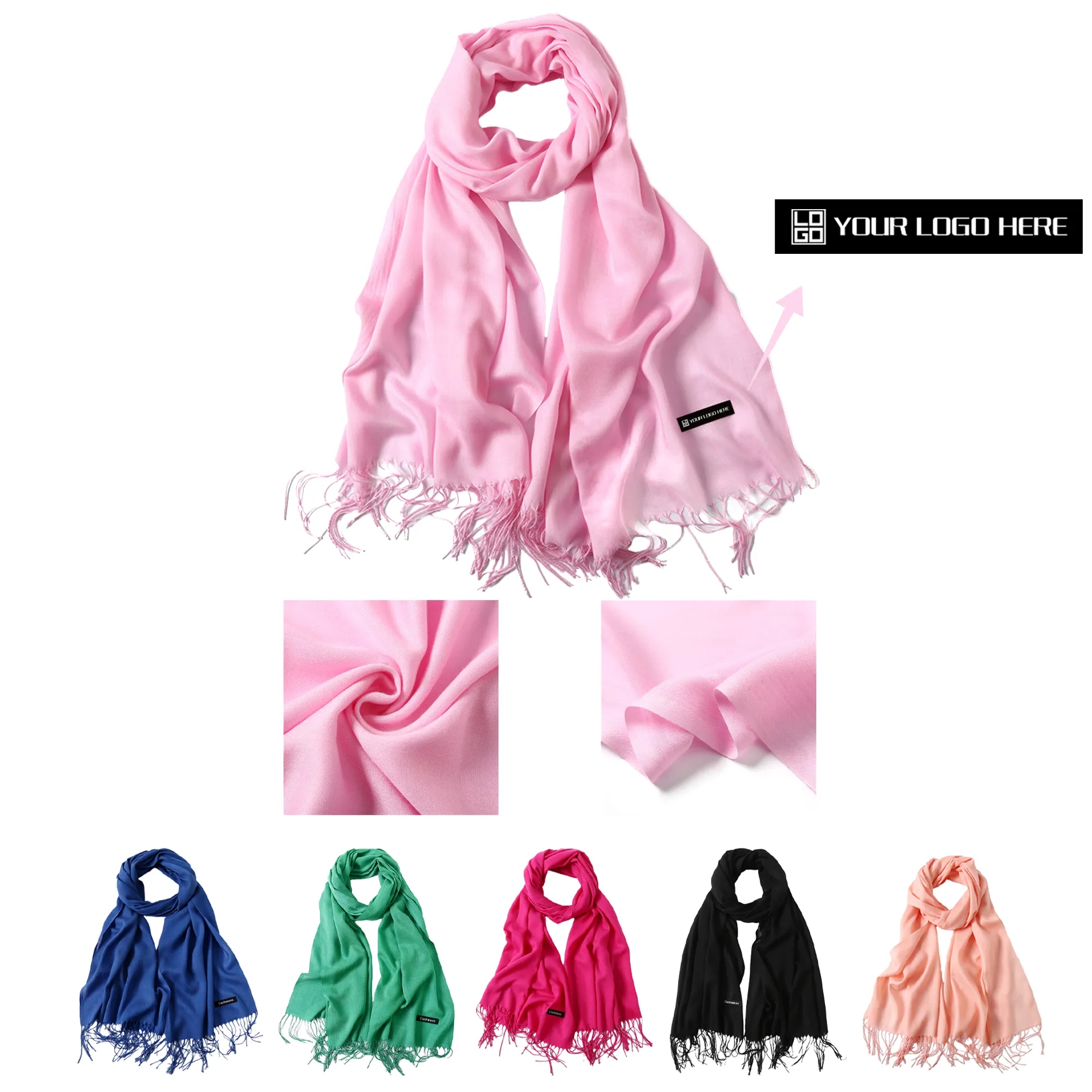 Solid Color Faux Cashmere Scarf Knit Shawls