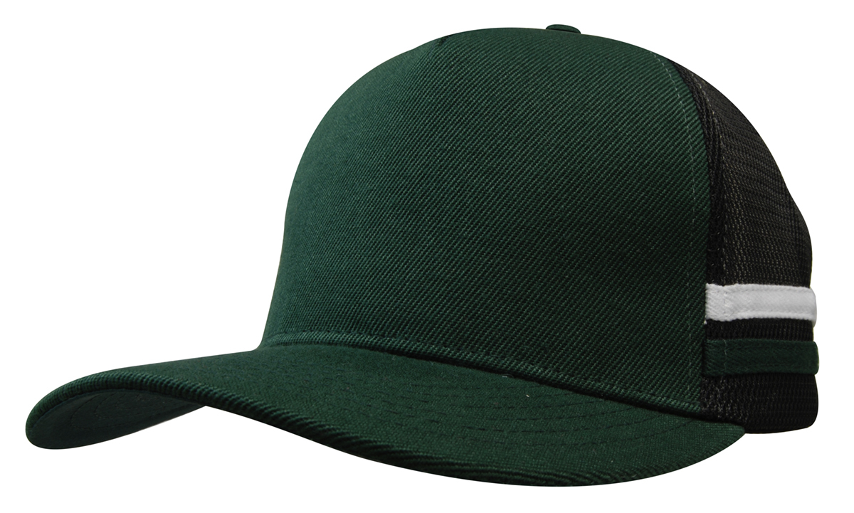American Premium Twill/Mesh Deep Fit Trucker with Stripes 8