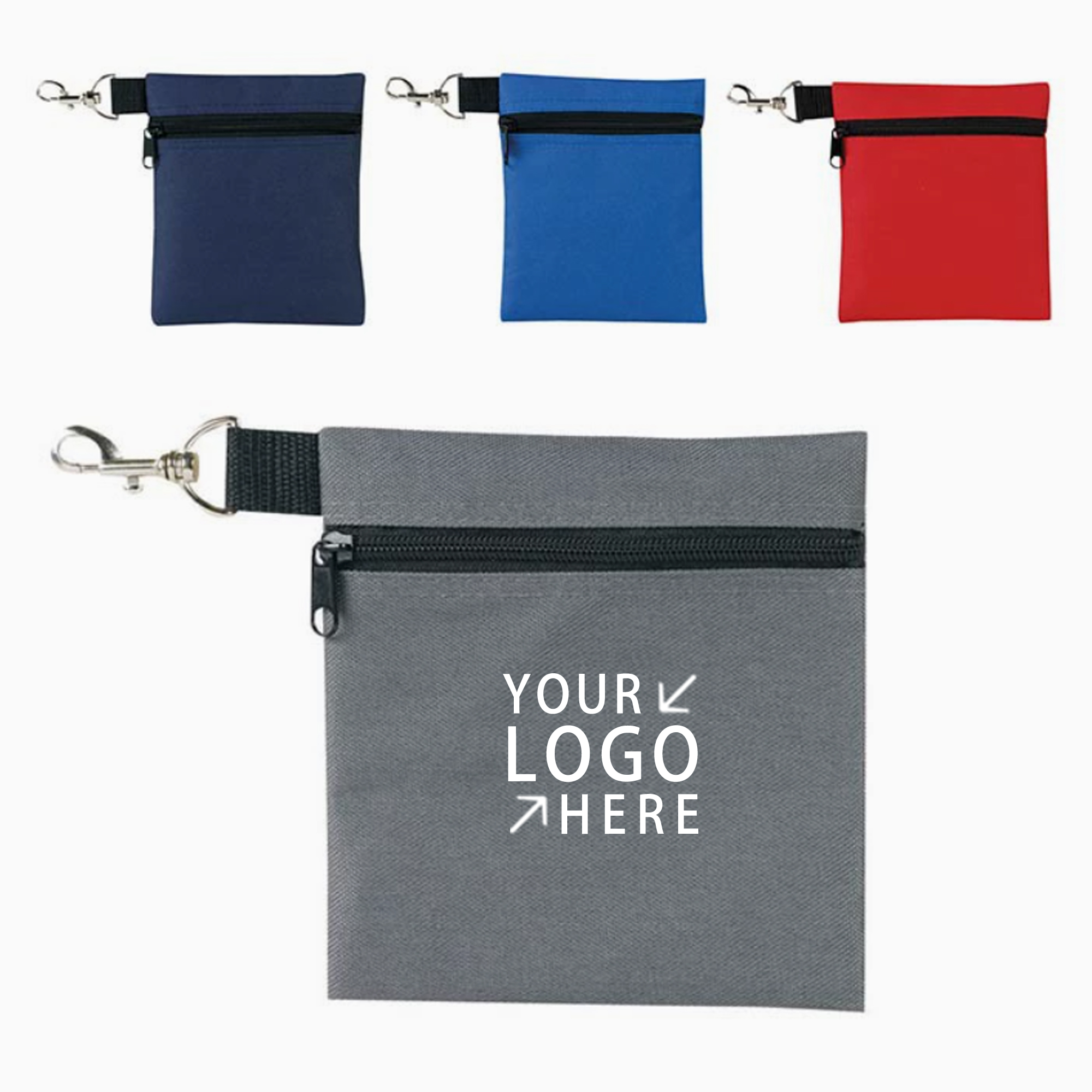 Golf Ditty Pouch w/Zipper & Clip Hook 1