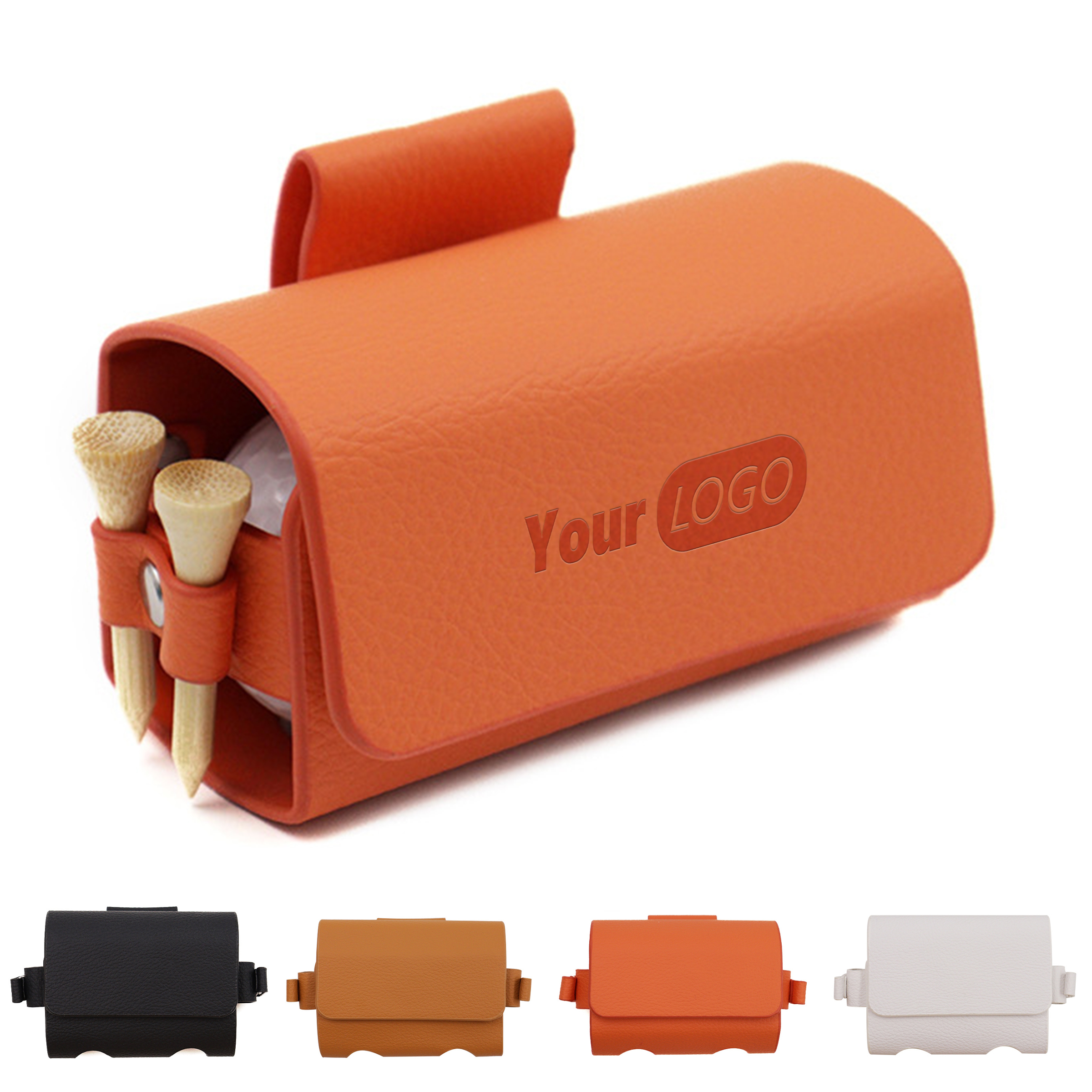 Leather Waist Belt Golf Ball Pouch Sports Accessory 4