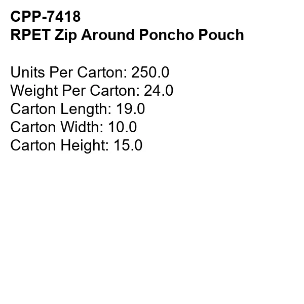 RPET Zip Around Poncho Pouch 15