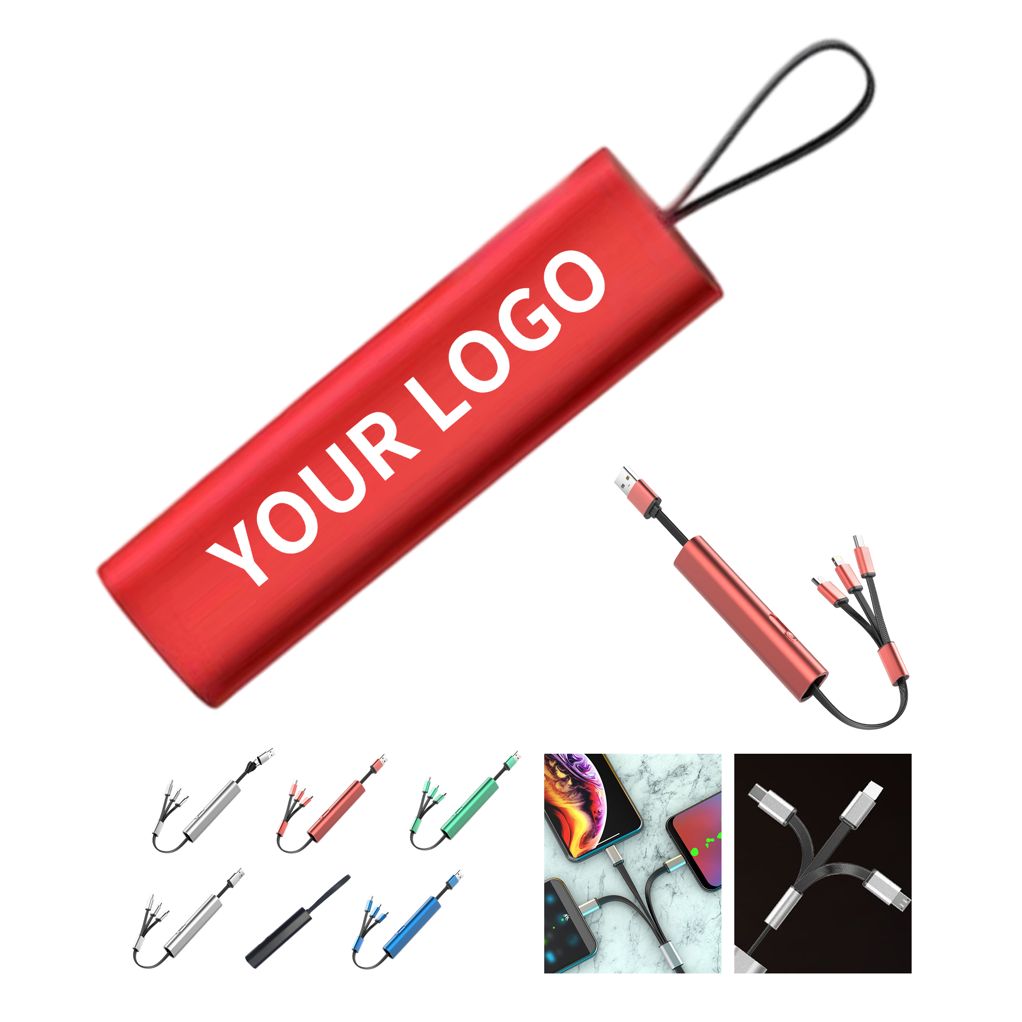 Portable Three In One Retractable Charging Cable 10.62" Length 13