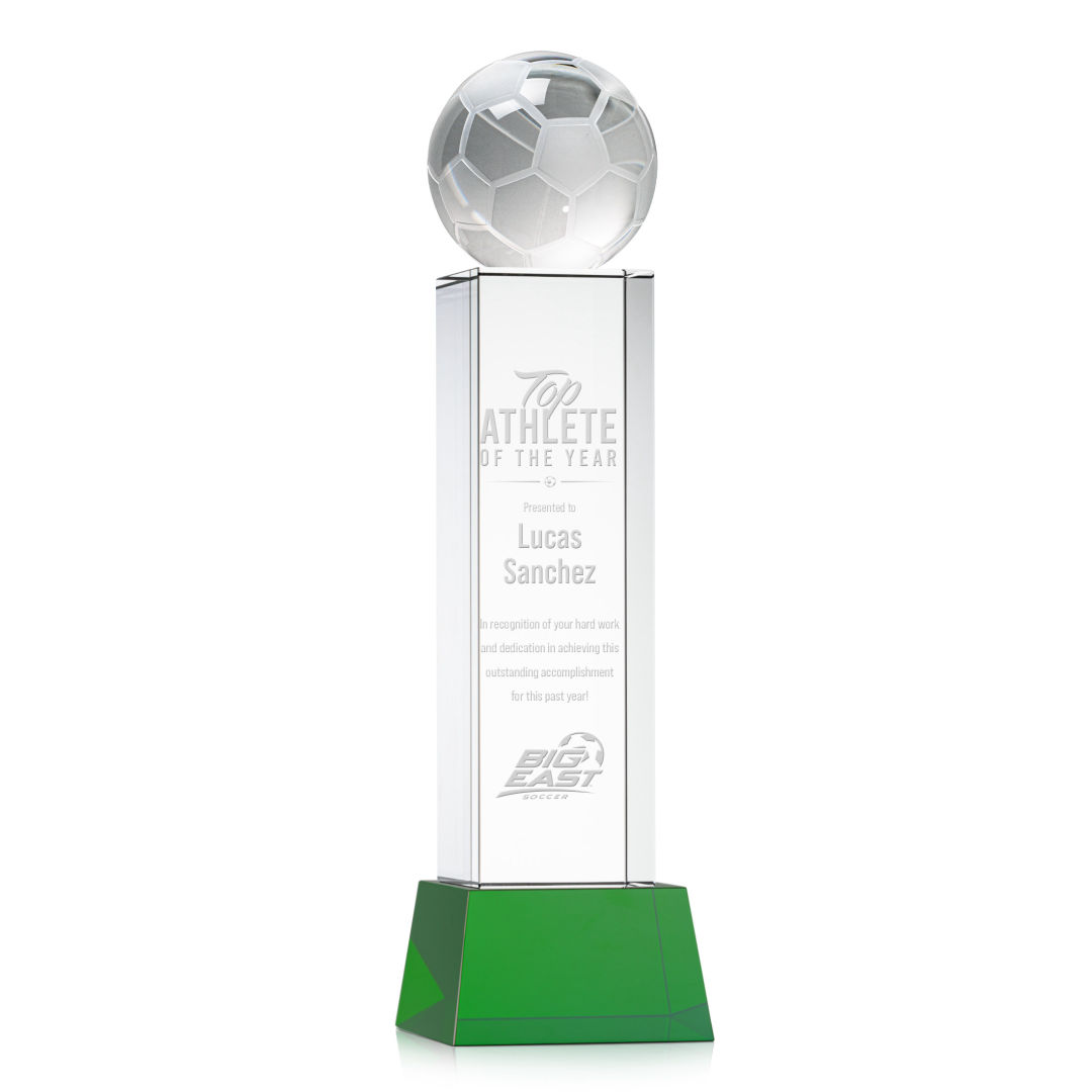 Soccer Ball Award on Belcroft Base - Green 5