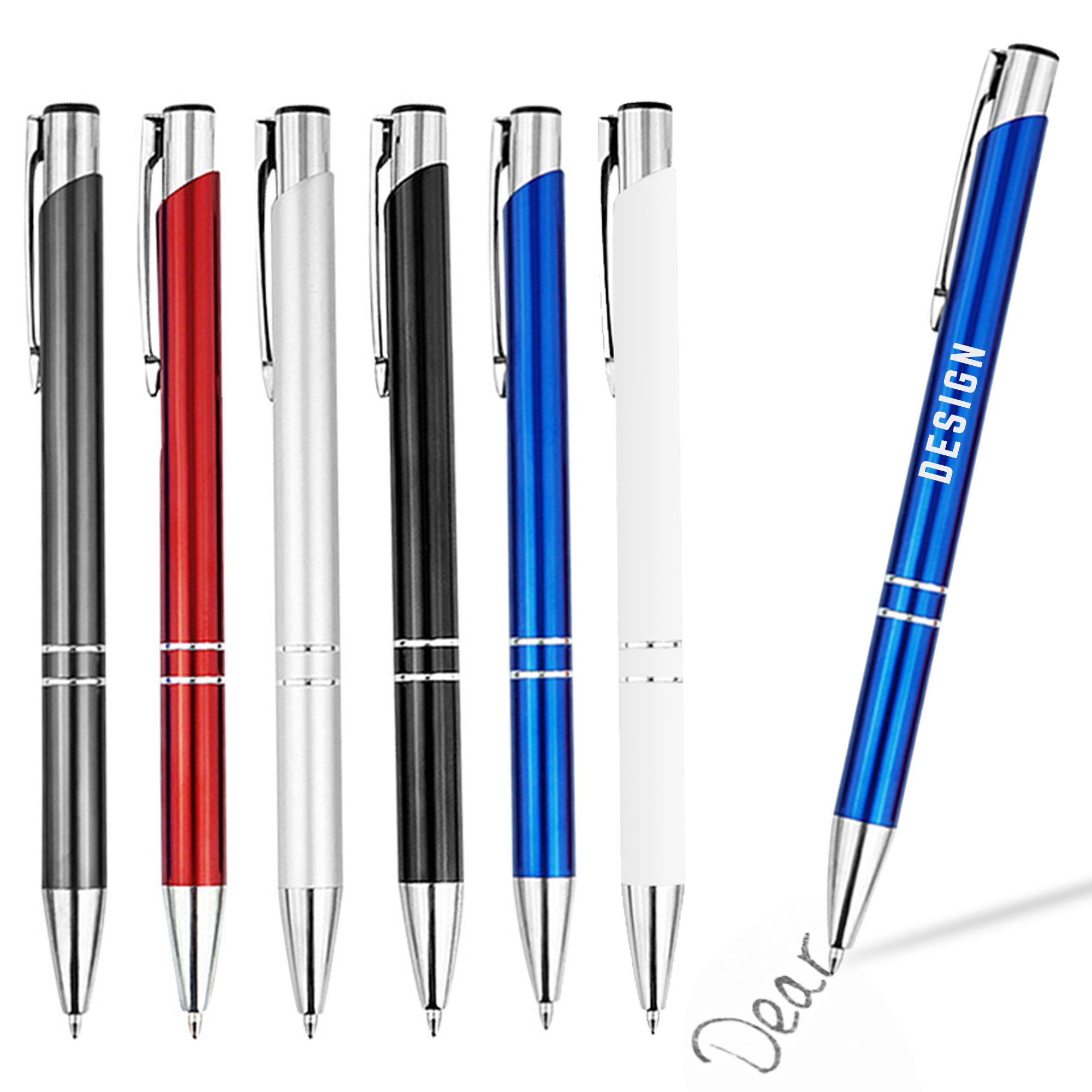 Metal Ballpoint Pen Black Ink Smooth Writing Stylus 4