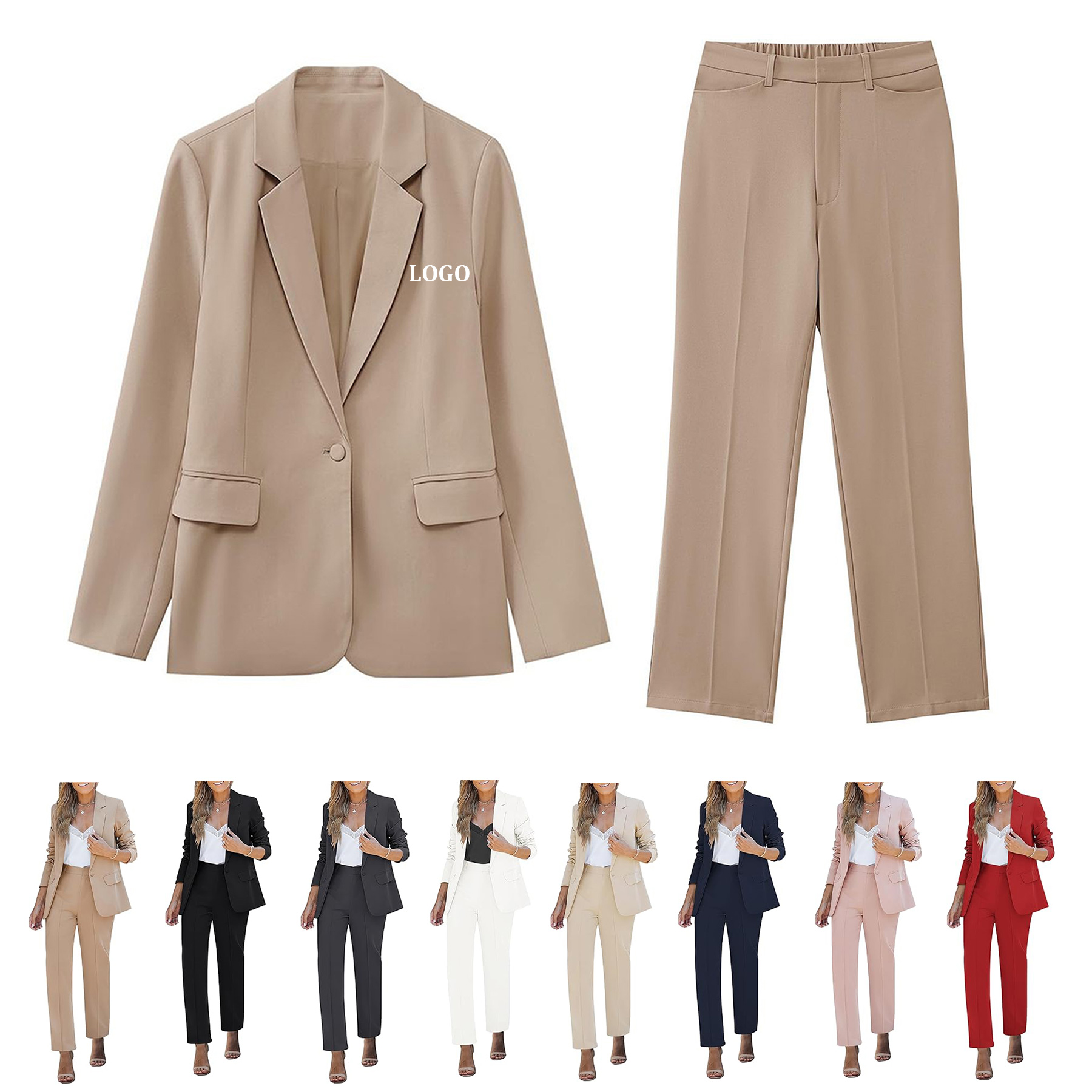 Women 2 Piece Business Casual Outfit Set 6