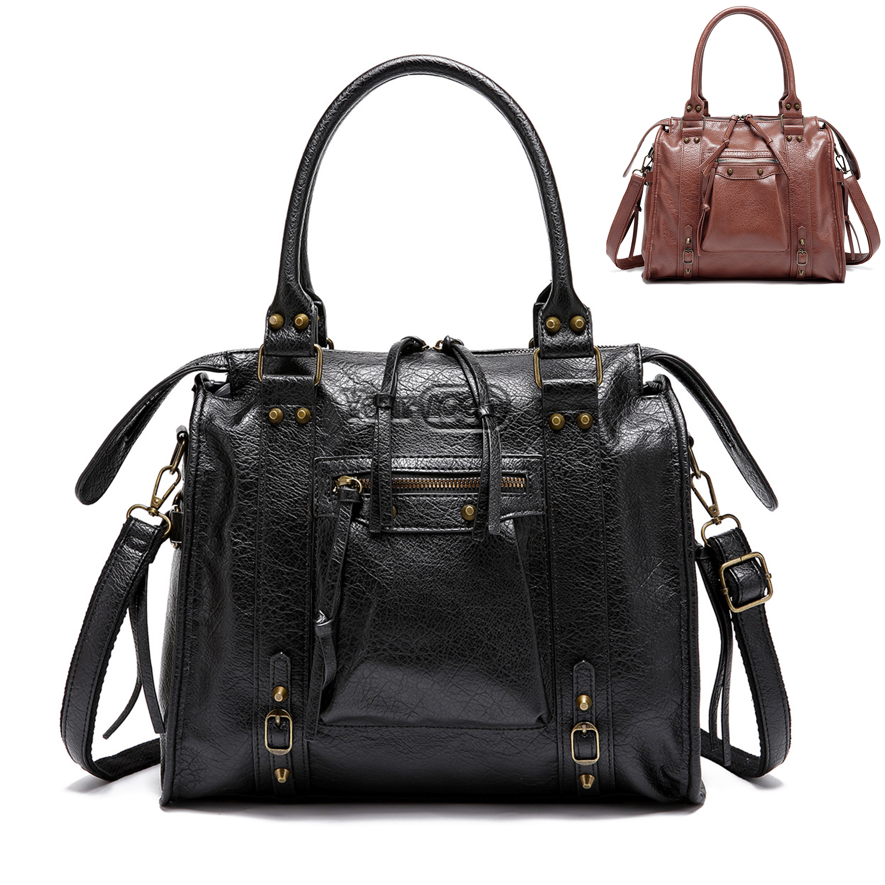 Large Hobo Tote bag Soft Faux Leather Braided 3