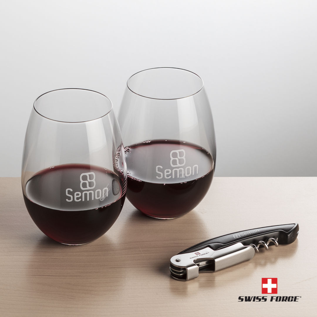 Swiss Force® Opener & Carlita Stemless Wine