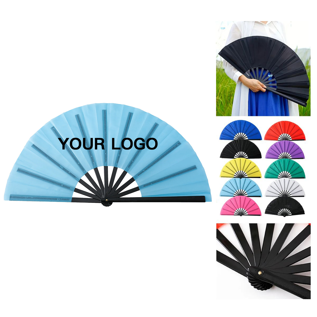 Compact Nylon Folding Fan For Travel Use 3