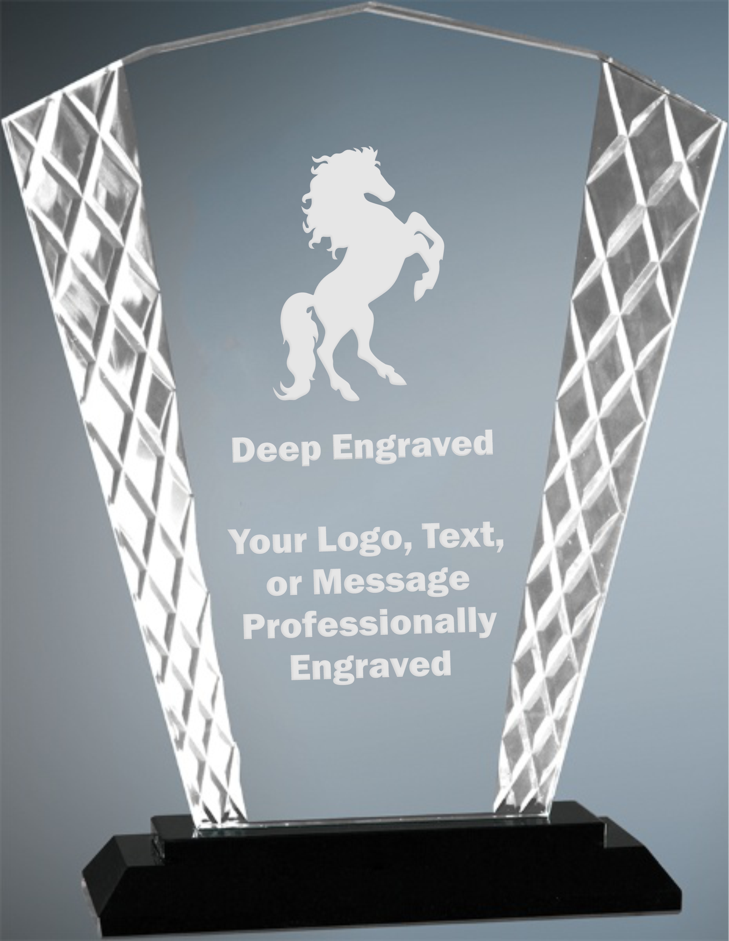 8" Medium Fan Accent Glass Award