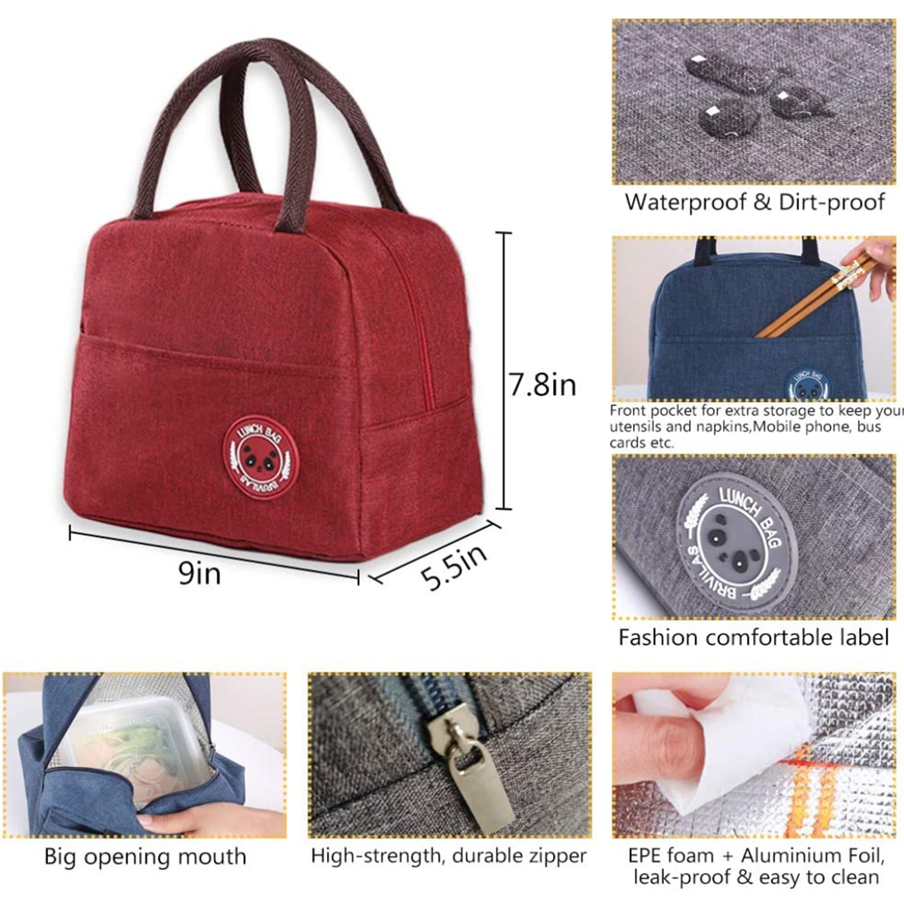 Insulated Lunch Box Reusable 2