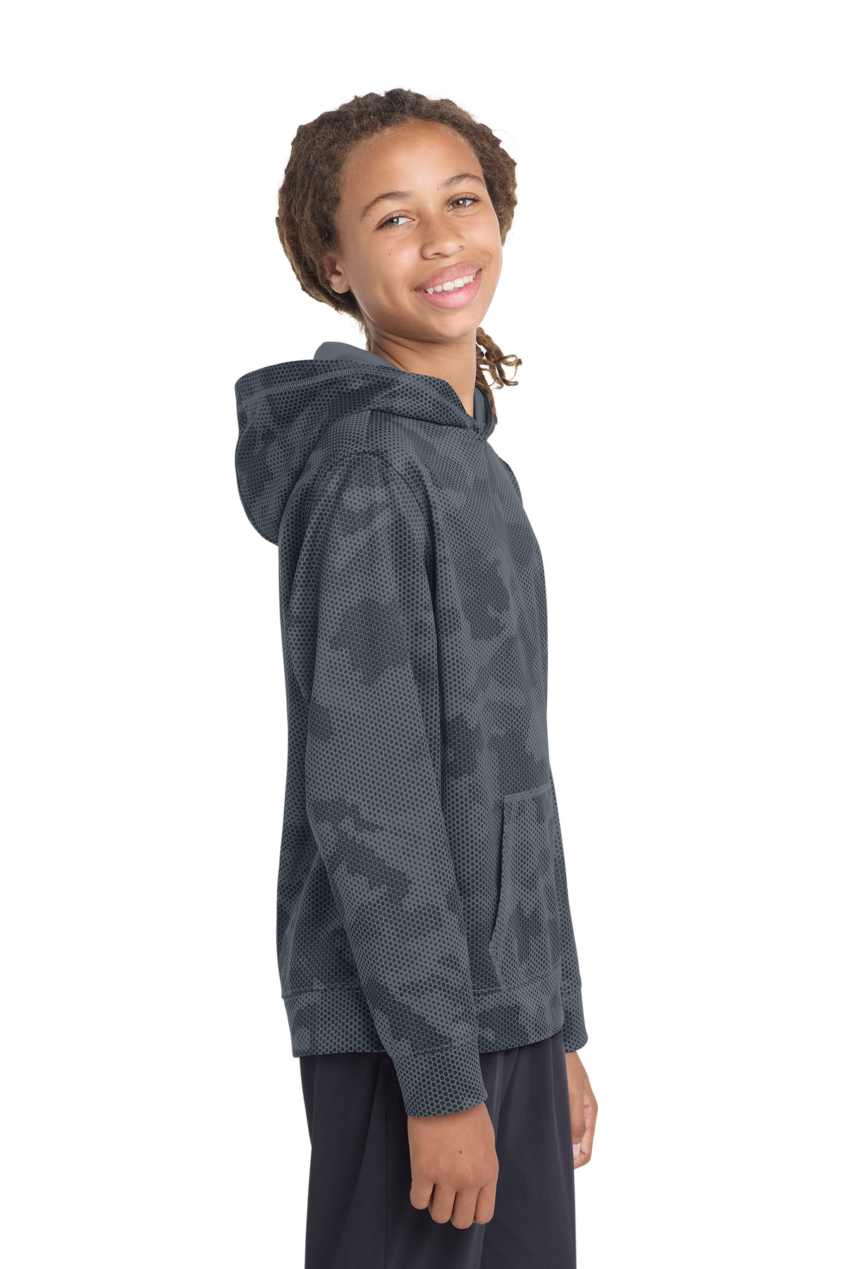 Sport-Tek Youth Sport-Wick CamoHex Fleece Hooded Pullover. YST240 21