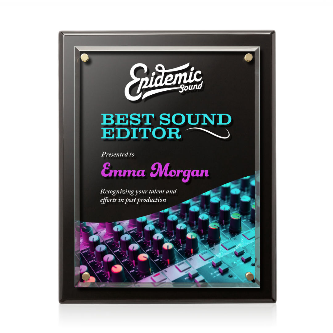 Caledon VividPrint™ Plaque - Black/Gold 12