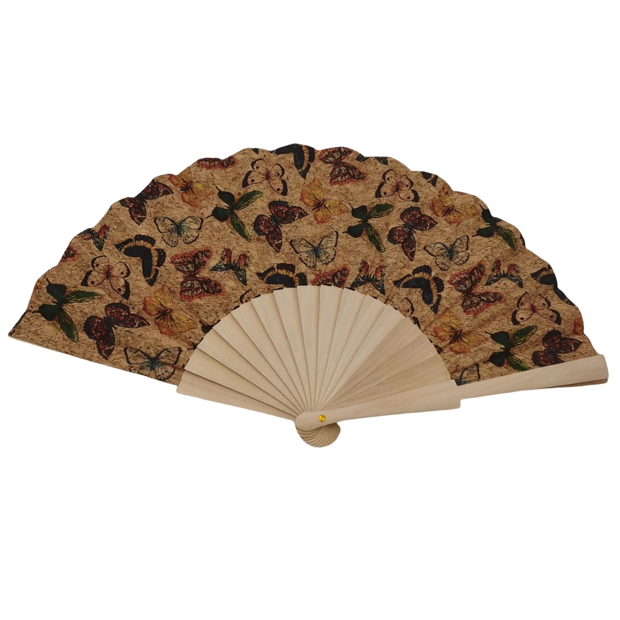 Wooden Cork Folding Hand Fan 12