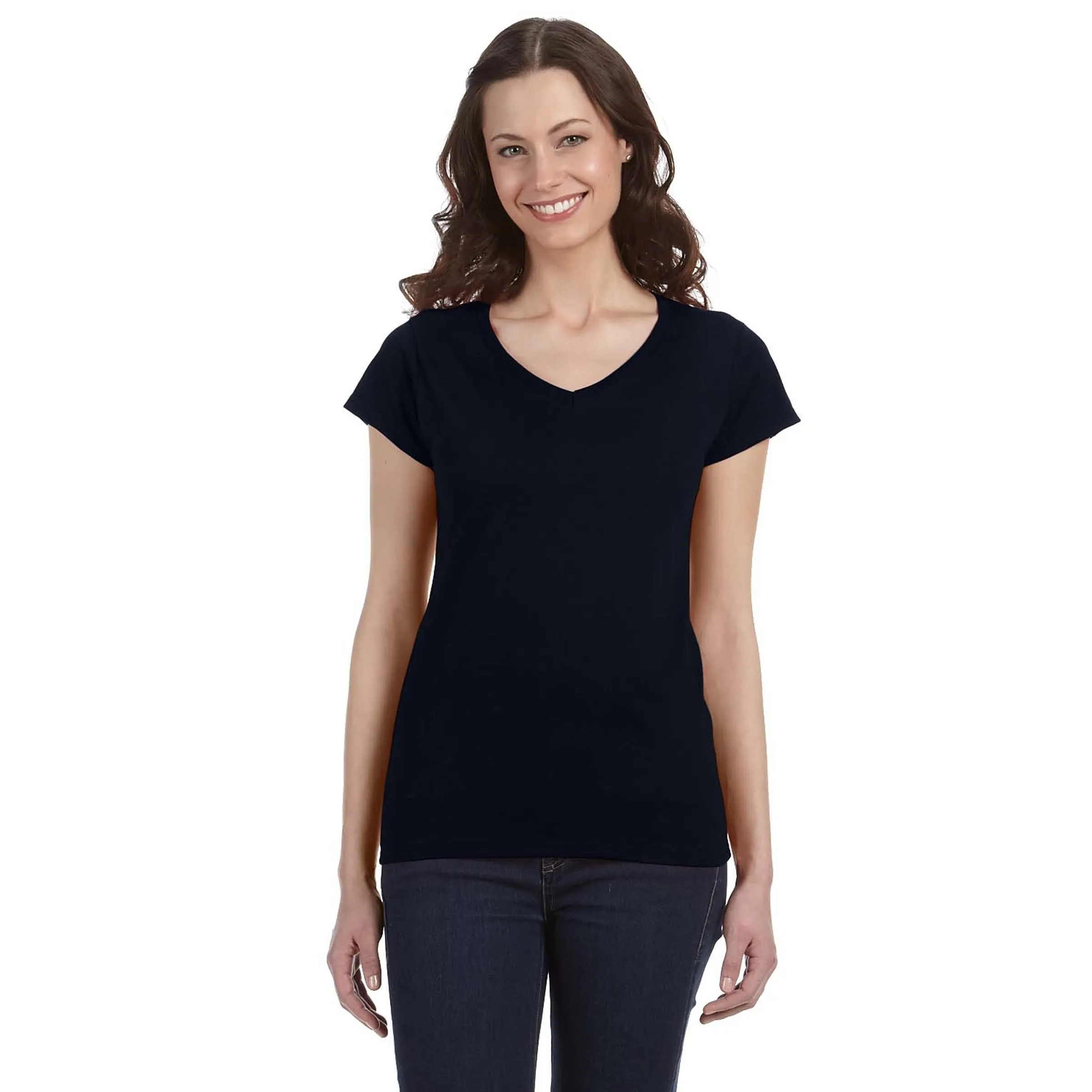 Gildan ladies' Softstyle 4.5 oz Fitted V-Neck T-Shirt 4