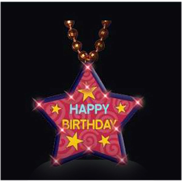 Happy Birthday star flashing necklace 2