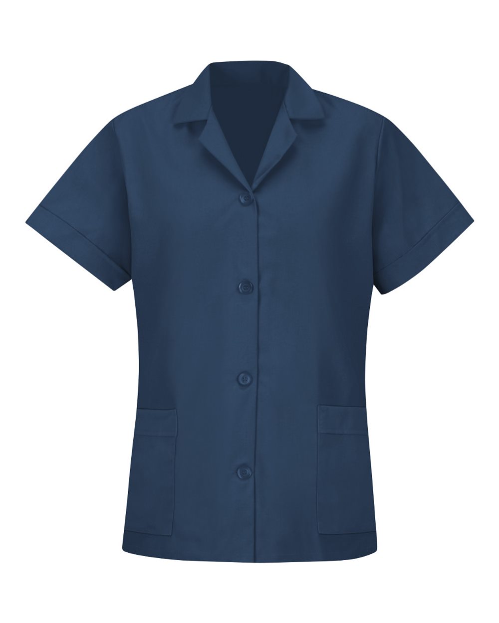 Women's Loose Fit Short Sleeve Button Smock - TP23 4