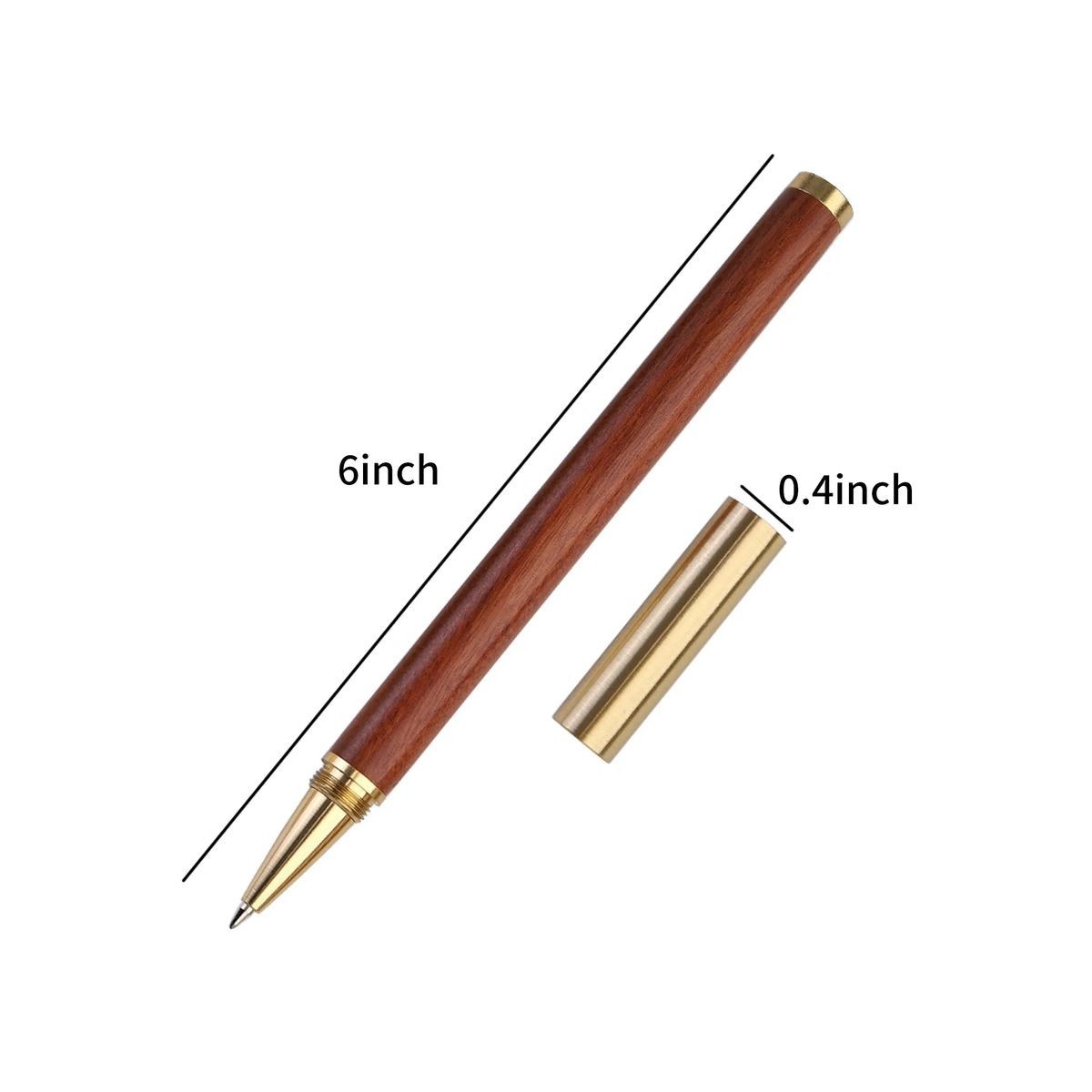 Wooden Office Pen with Brass Trim 4