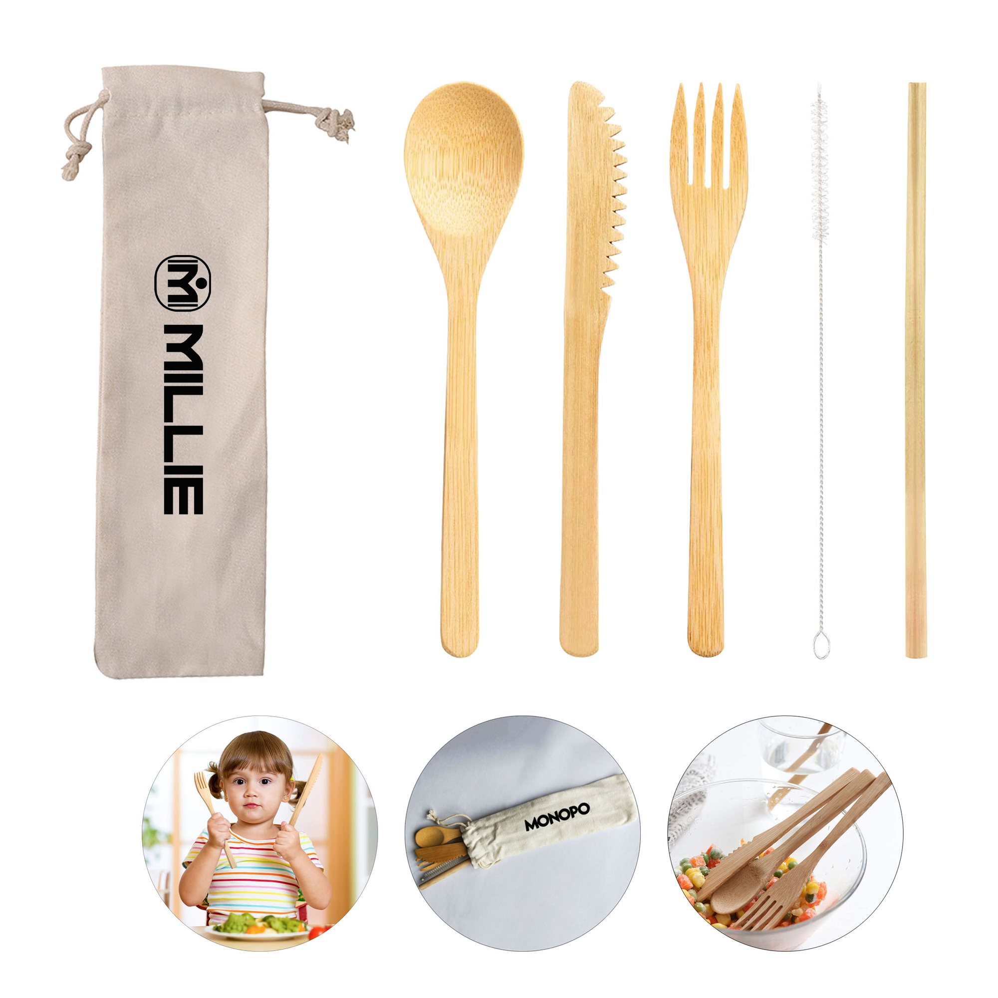 Bamboo Portable Tableware Set 2