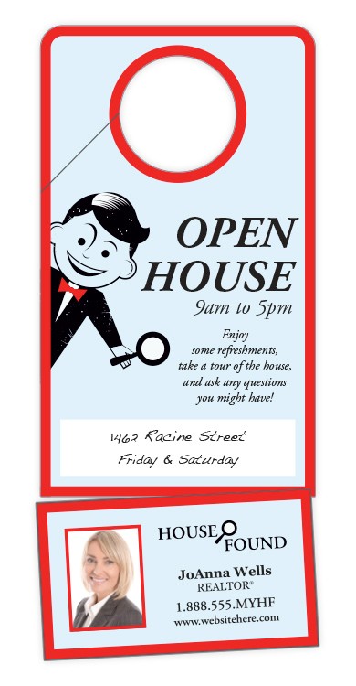 Plastic Door Hanger - 3.5x8 UV-Coated (1S) with Slit and Detachable Business Card - 10 pt. 2