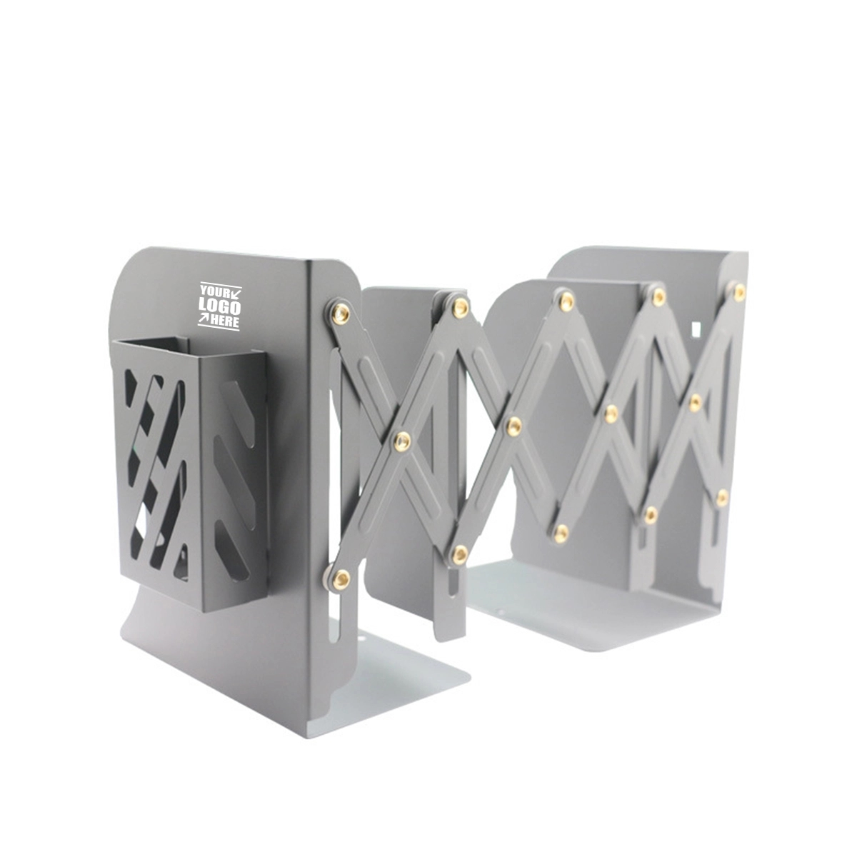 Pen Holder Adjustable Desk Storage Bookends 4