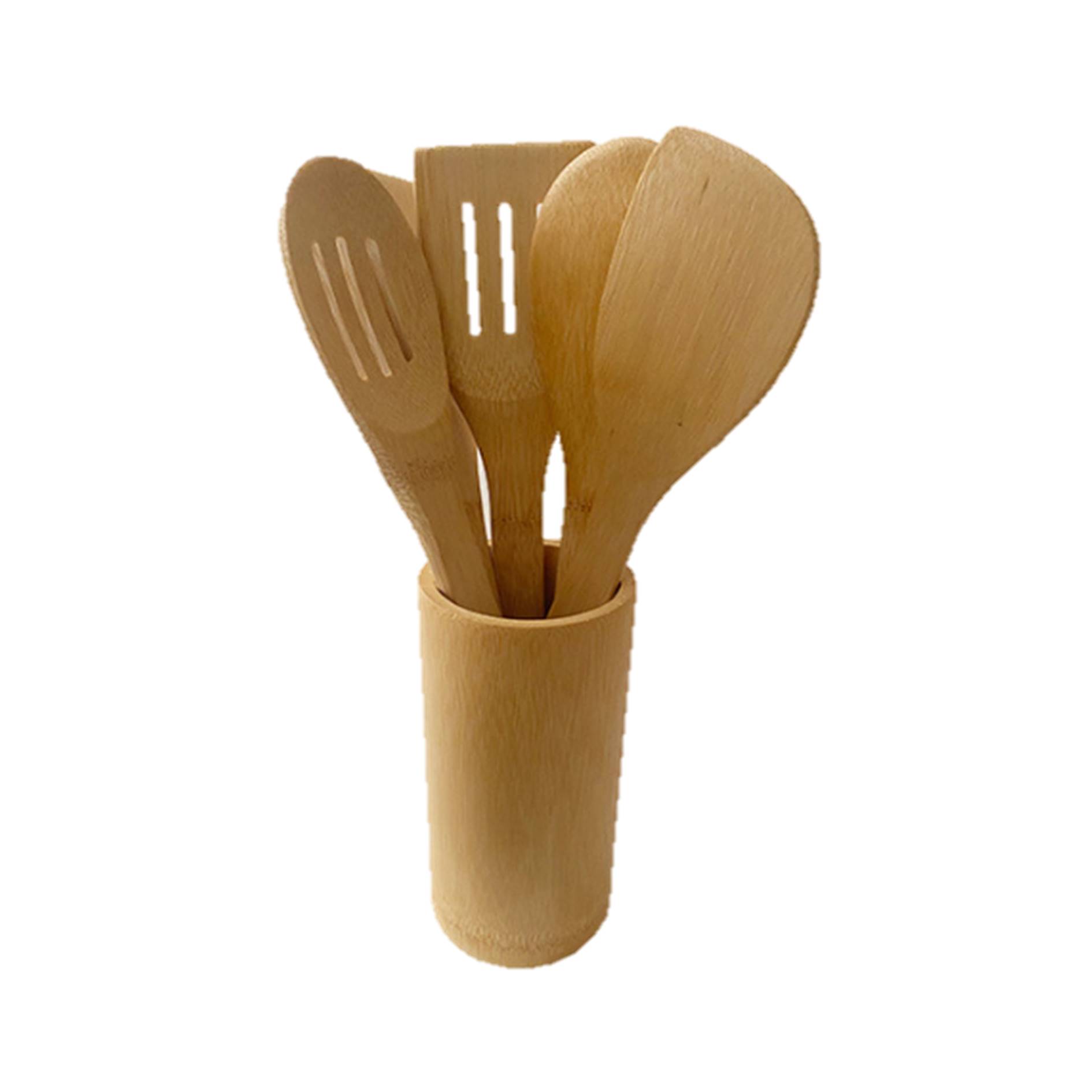 5 Pieces Kitchen Utensil Bamboo Spatula Set 4
