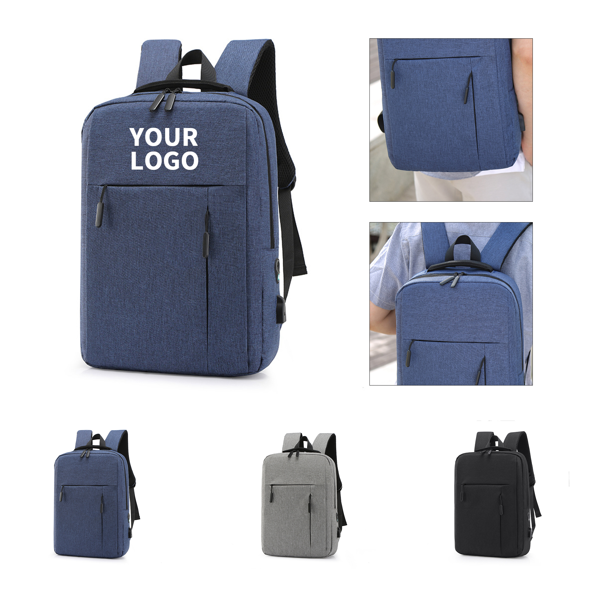 Nylon Large Capacity Universal Serial Bus Charging Waterproof School Bag 6