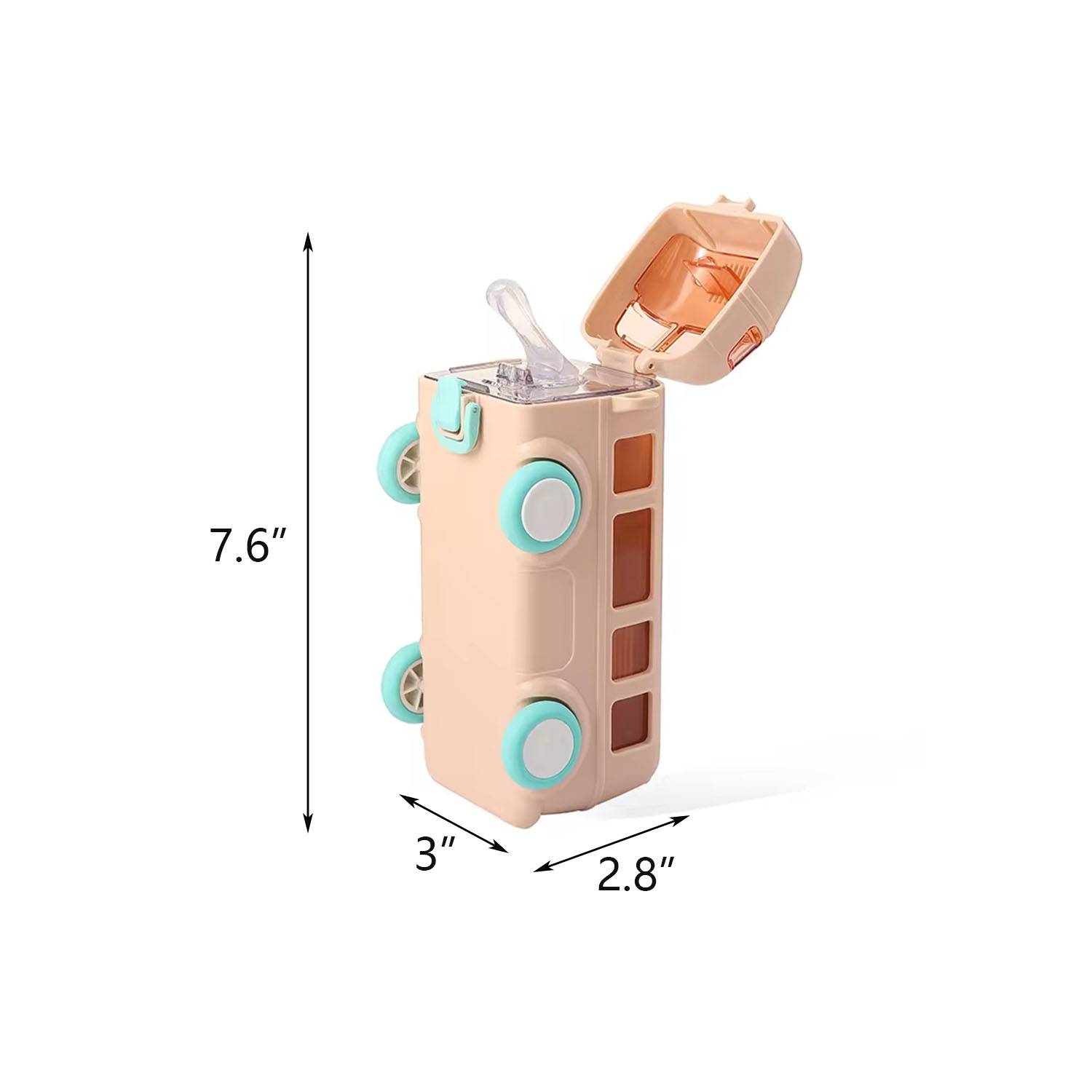 Summer Cute Bus Water Bottle w/ Shoulder Strap 4
