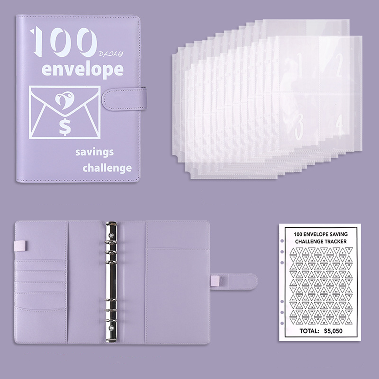 100 Envelopes Money A5 Saving Challenge Binder 1