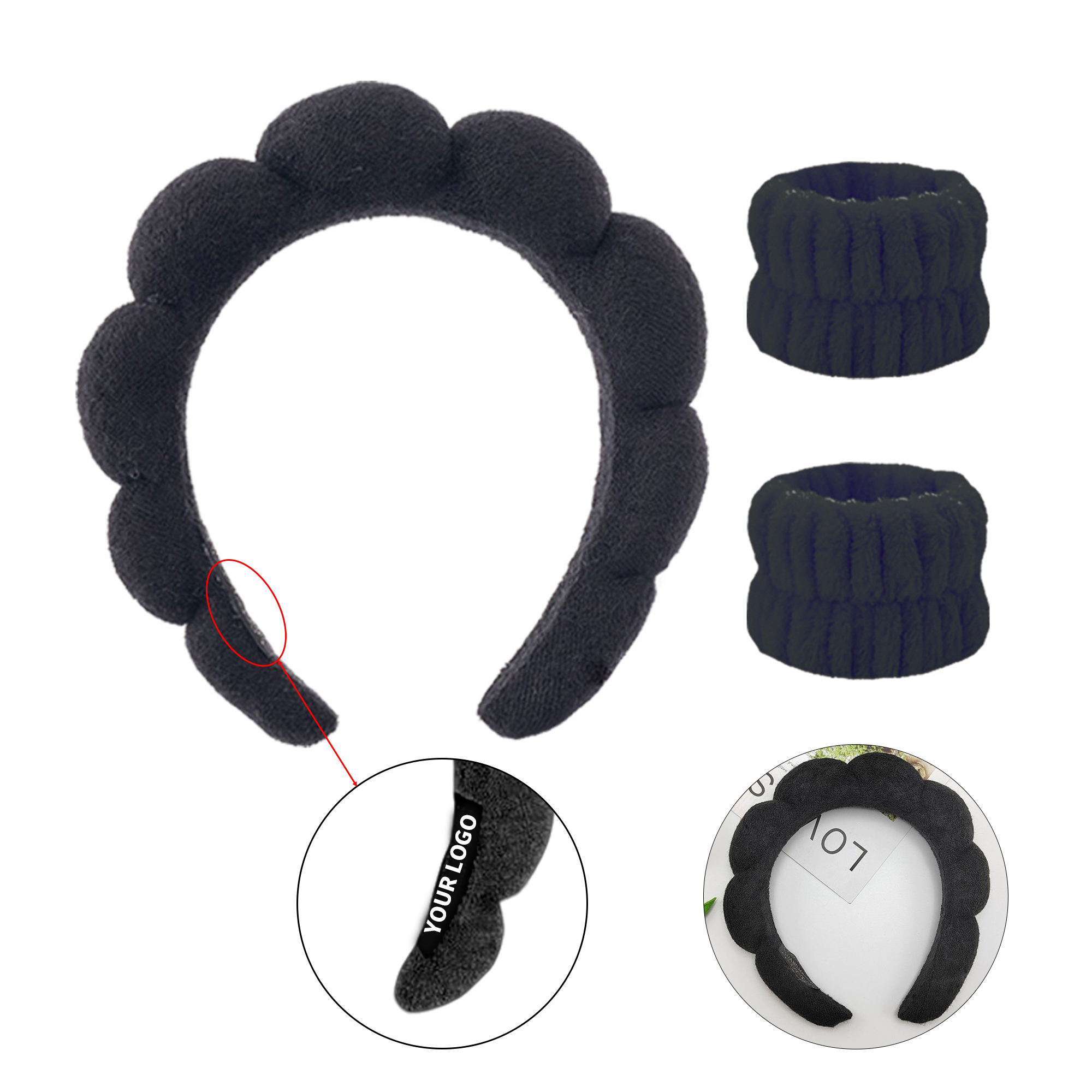 Spa Headband Wristband Set Three Piece 8
