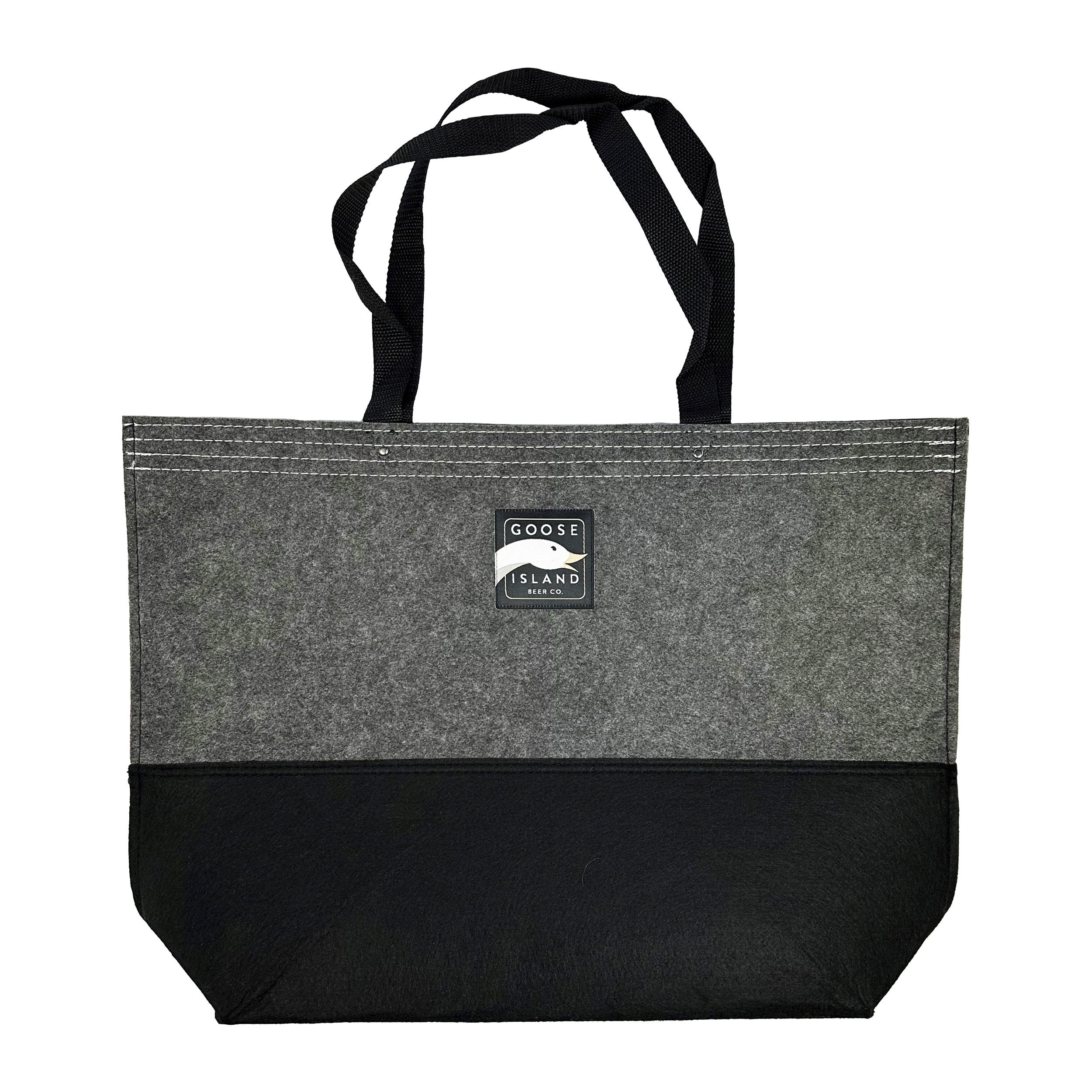 Large Felt Tote w/ Sewn Woven Patch - "Elite" Weave 1