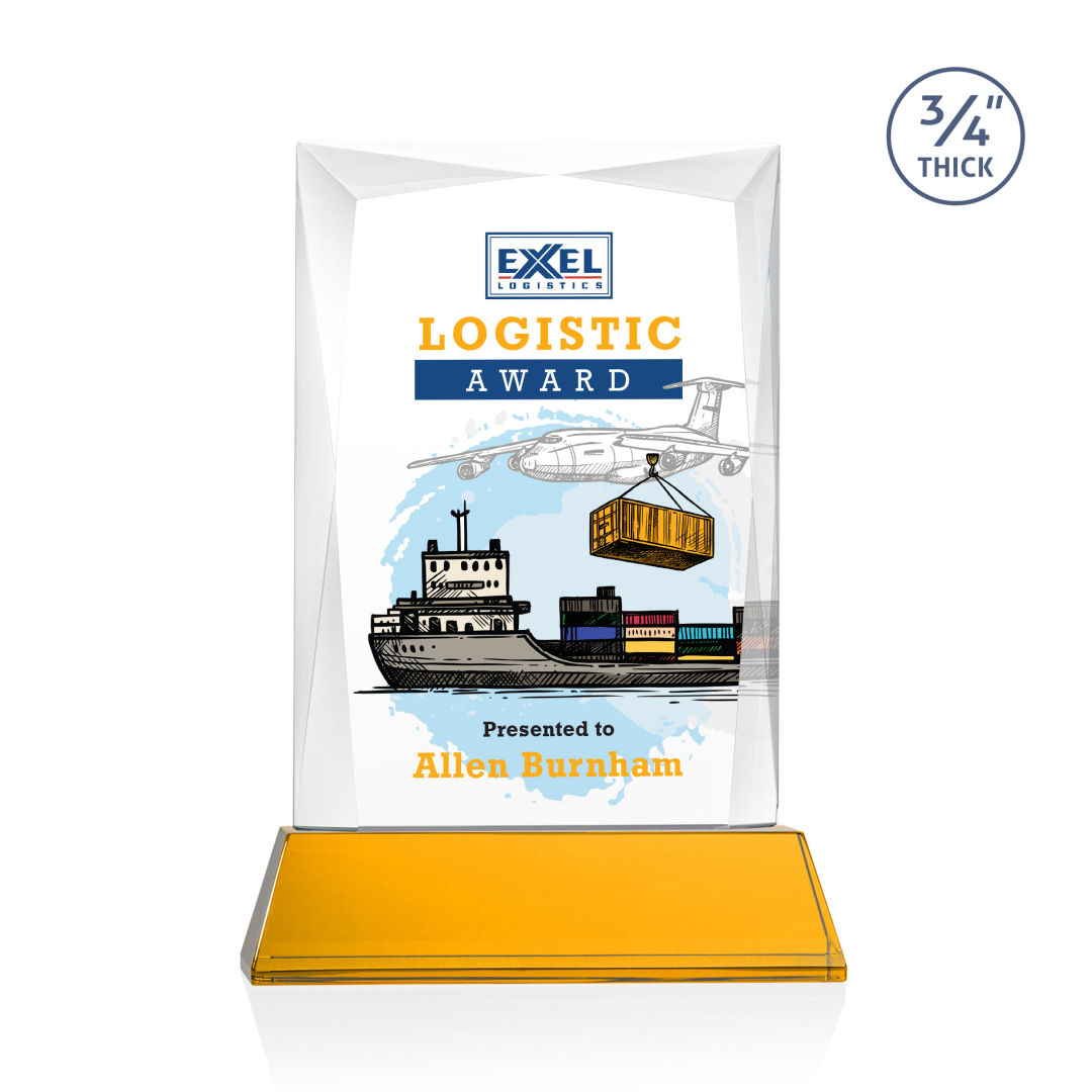 Messina VividPrint™ Award on Newhaven Base - Amber 5
