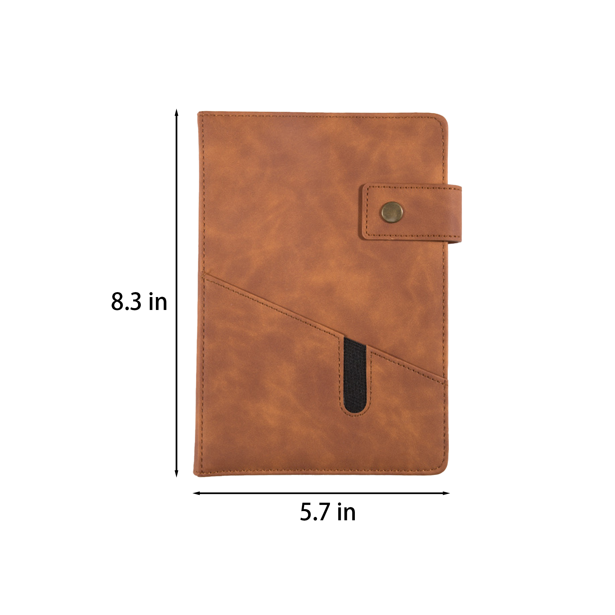 Polyurethane Customizable Leather Notebook Cover With Multi-Functional Pockets 2