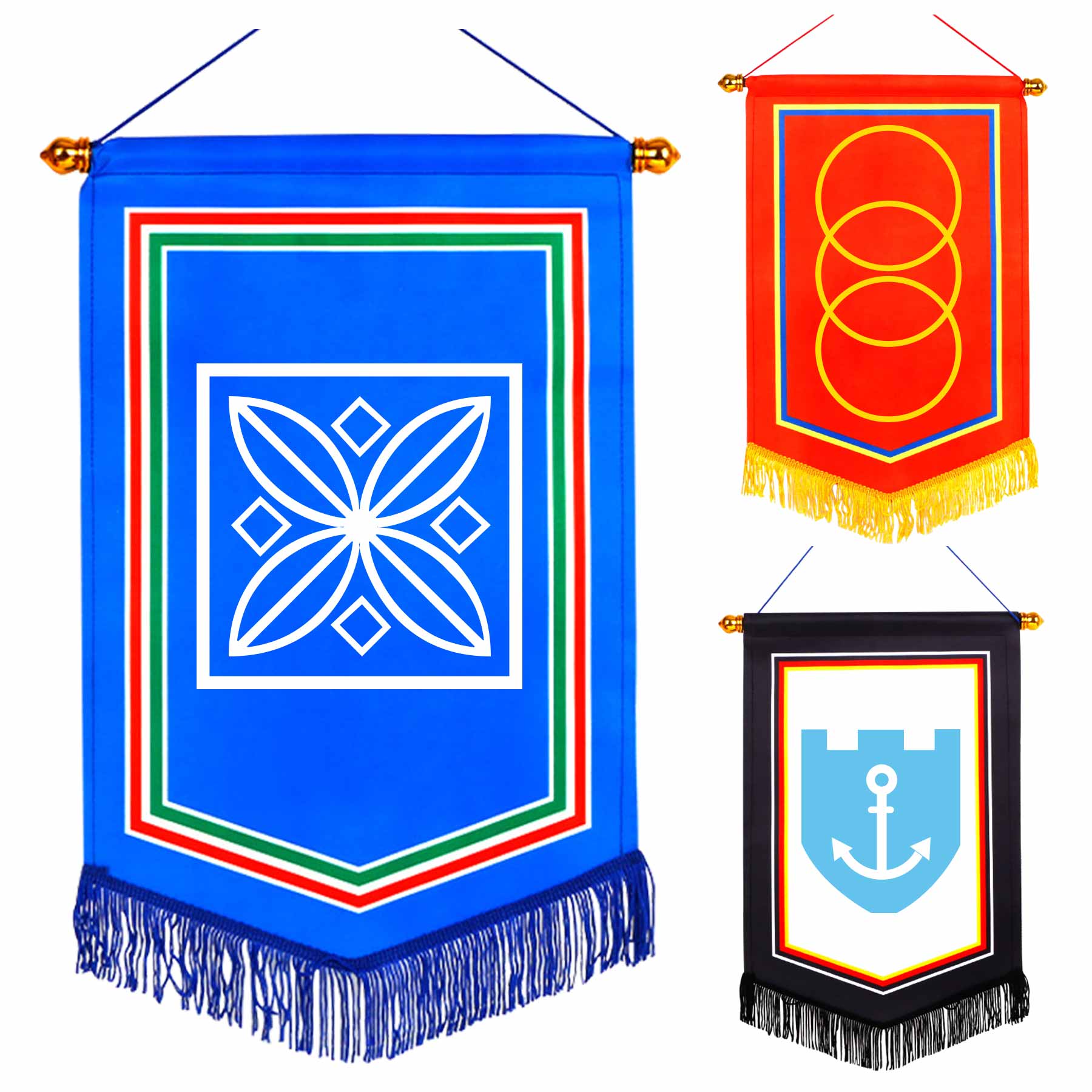 Full Color Dying Wall Flags Banners with Tassel 2