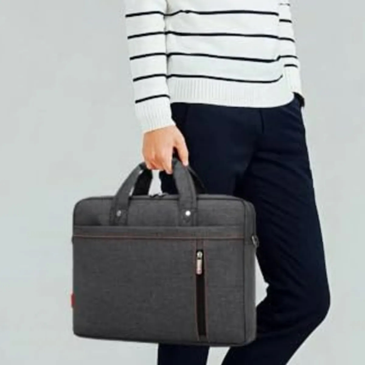 16'' Business Laptop Bag with Shoulder-Strap Trolley Strap 3