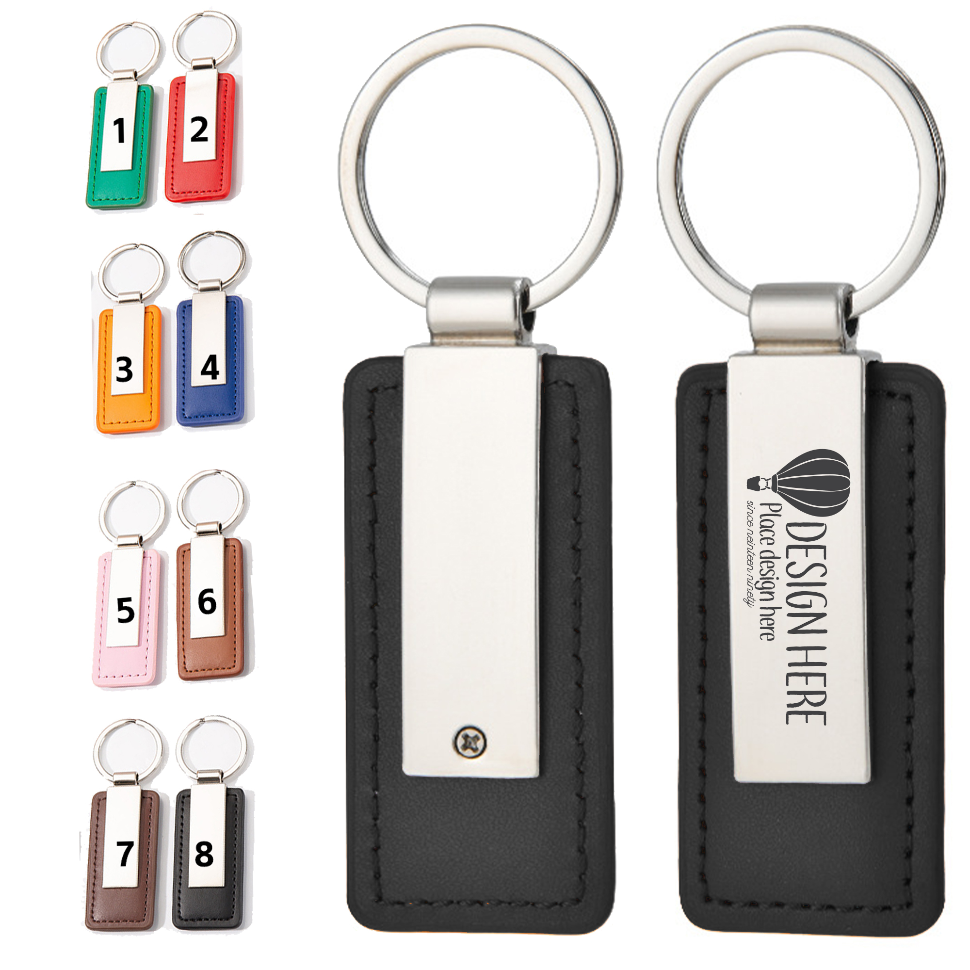 Custom Logo Metal Leather Key Holder 2
