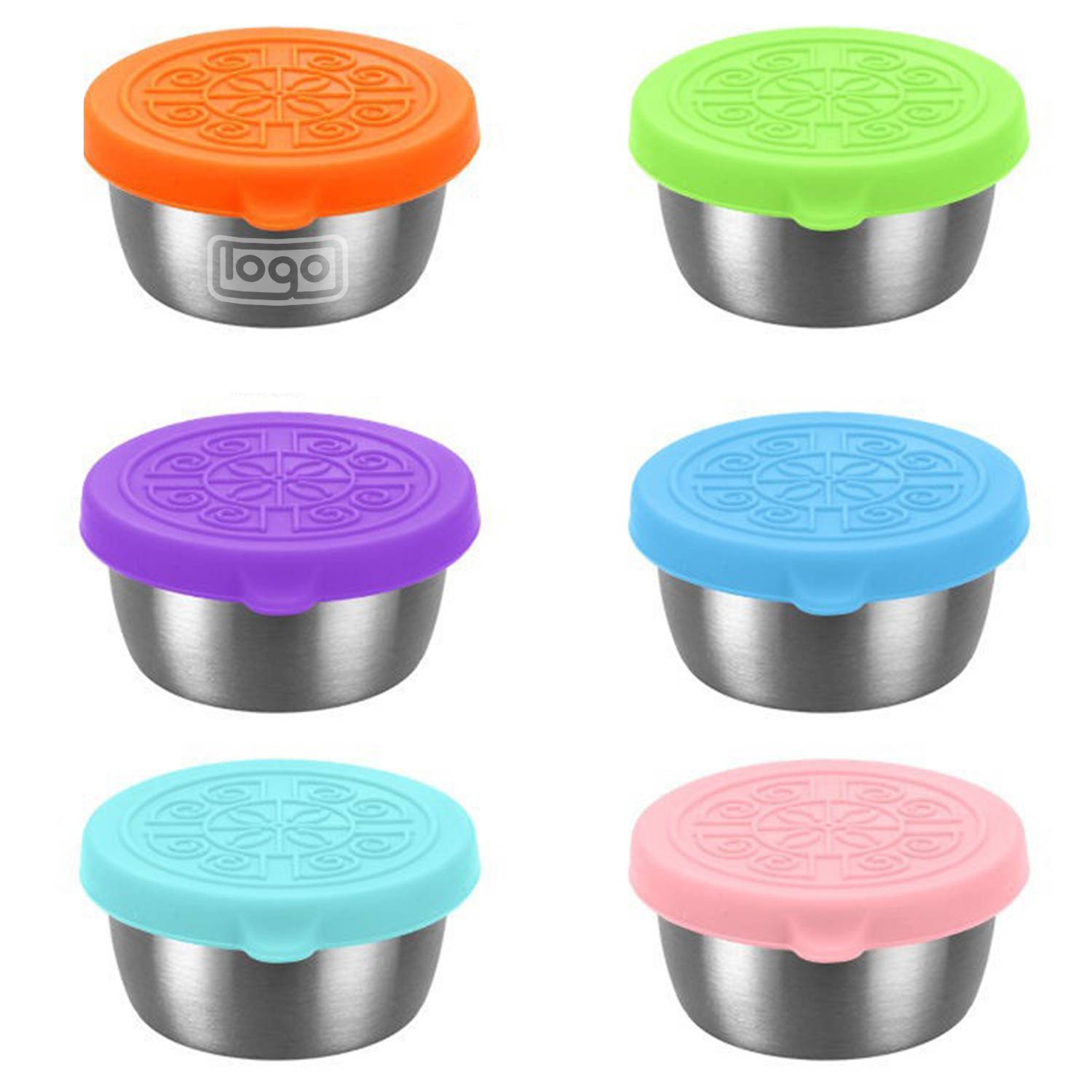 6PCS Stainless Steel Salad Sauce Containers 2