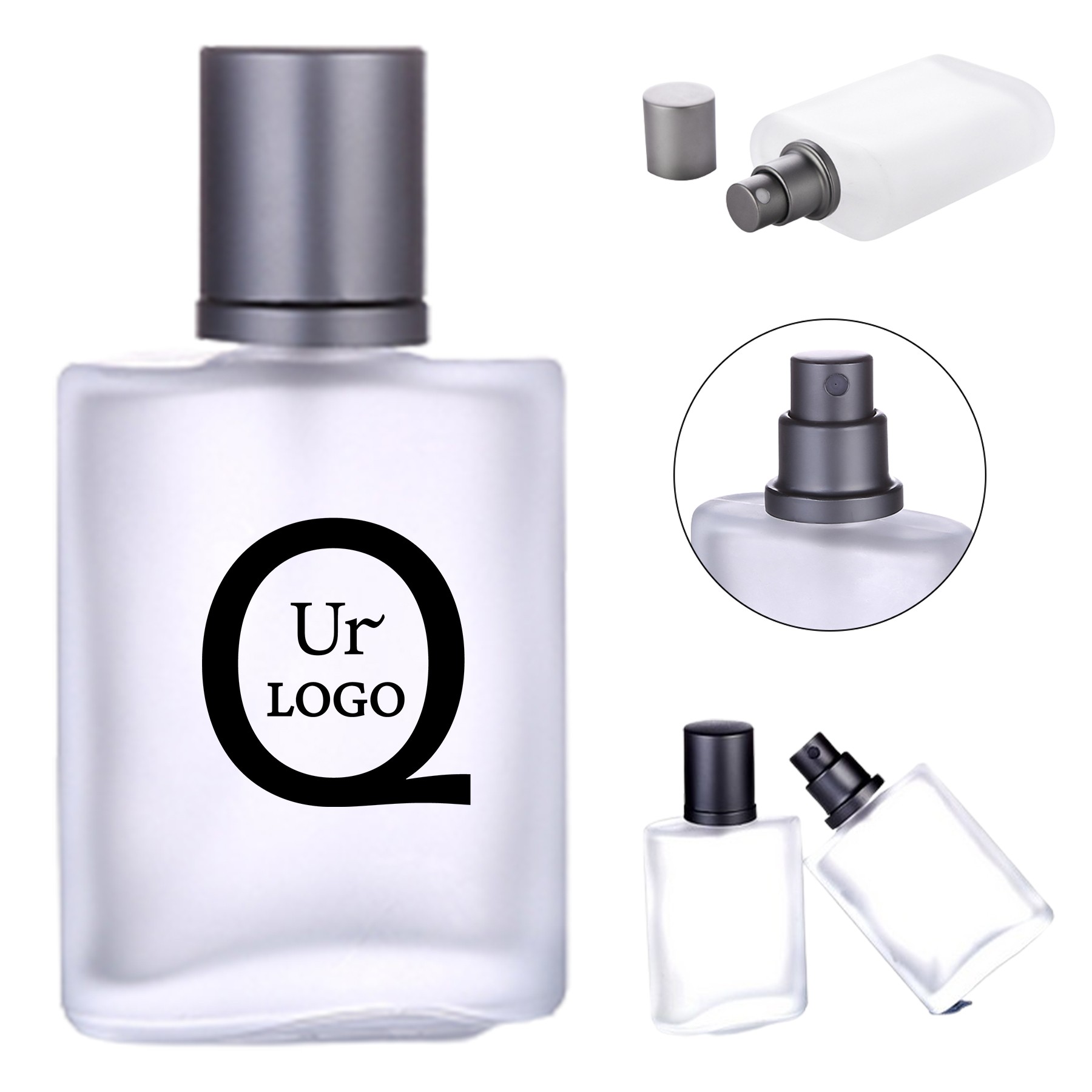 1.7Oz Frosted Glass Perfume Bottle