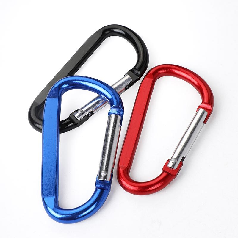 3" D Shape Aluminum Carabiner Clip Snap Hook Camping Laser Logo 3