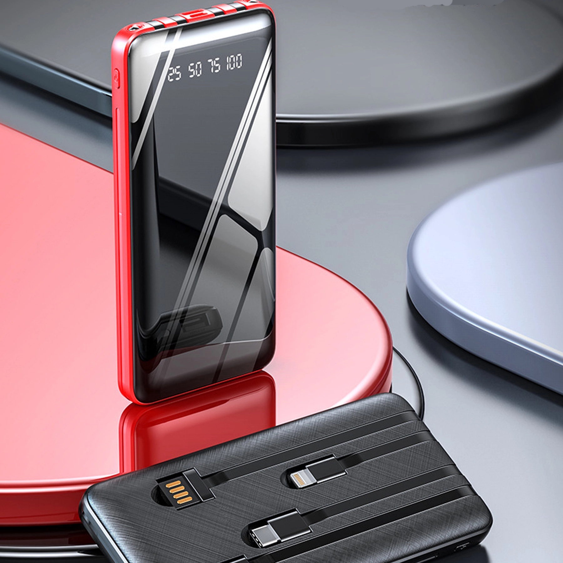 Portable Charger 10,000mAh Power Bank Dual Flashlight 12