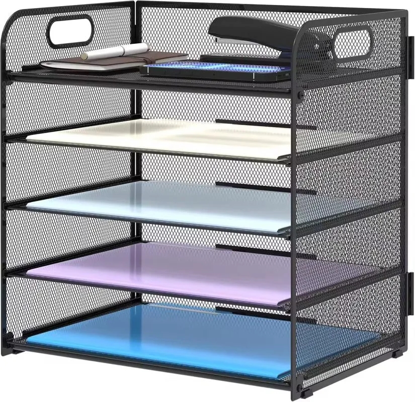 5-Tier Mesh Desk Organizer - File Storage Box 2