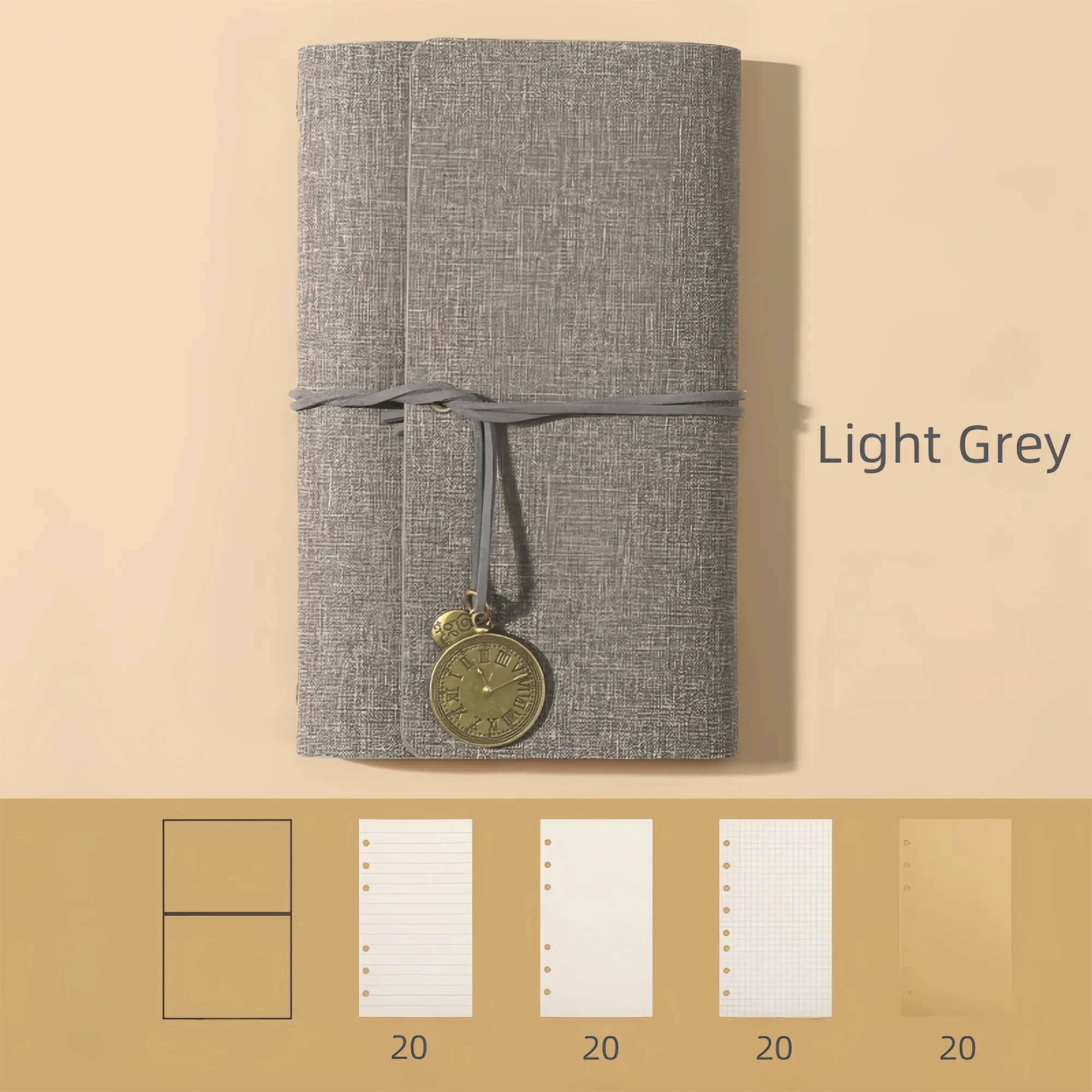 A6 Faux Leather Travel Journal, Refillable Vintage Notebook 2