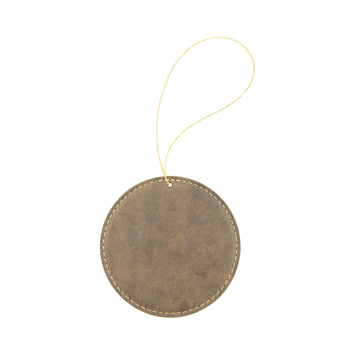 Rustic/Gold Leatherette Round Ornament 2